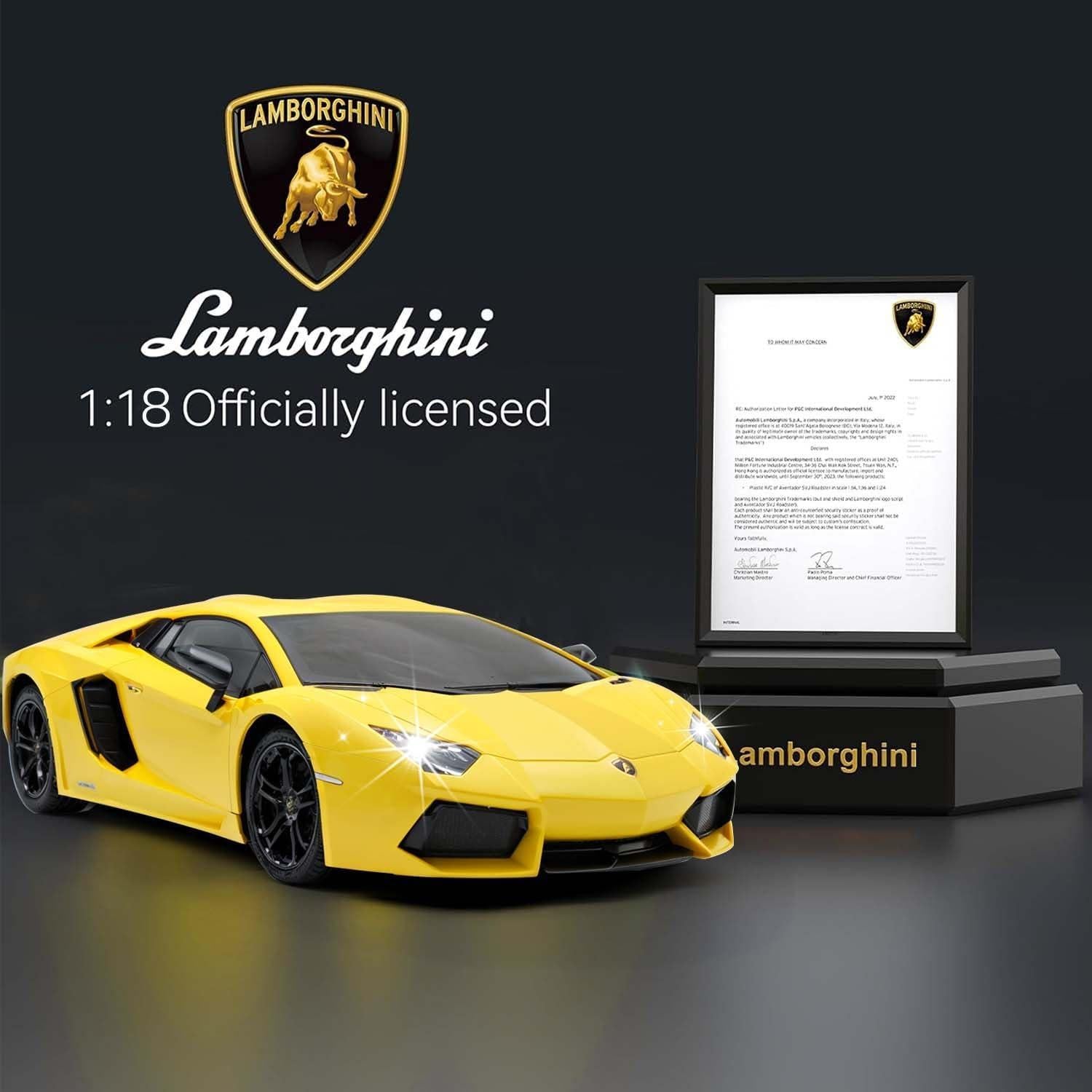 Coche RC QUN FENG Lambo LP-700 Amarillo Mate 1:18