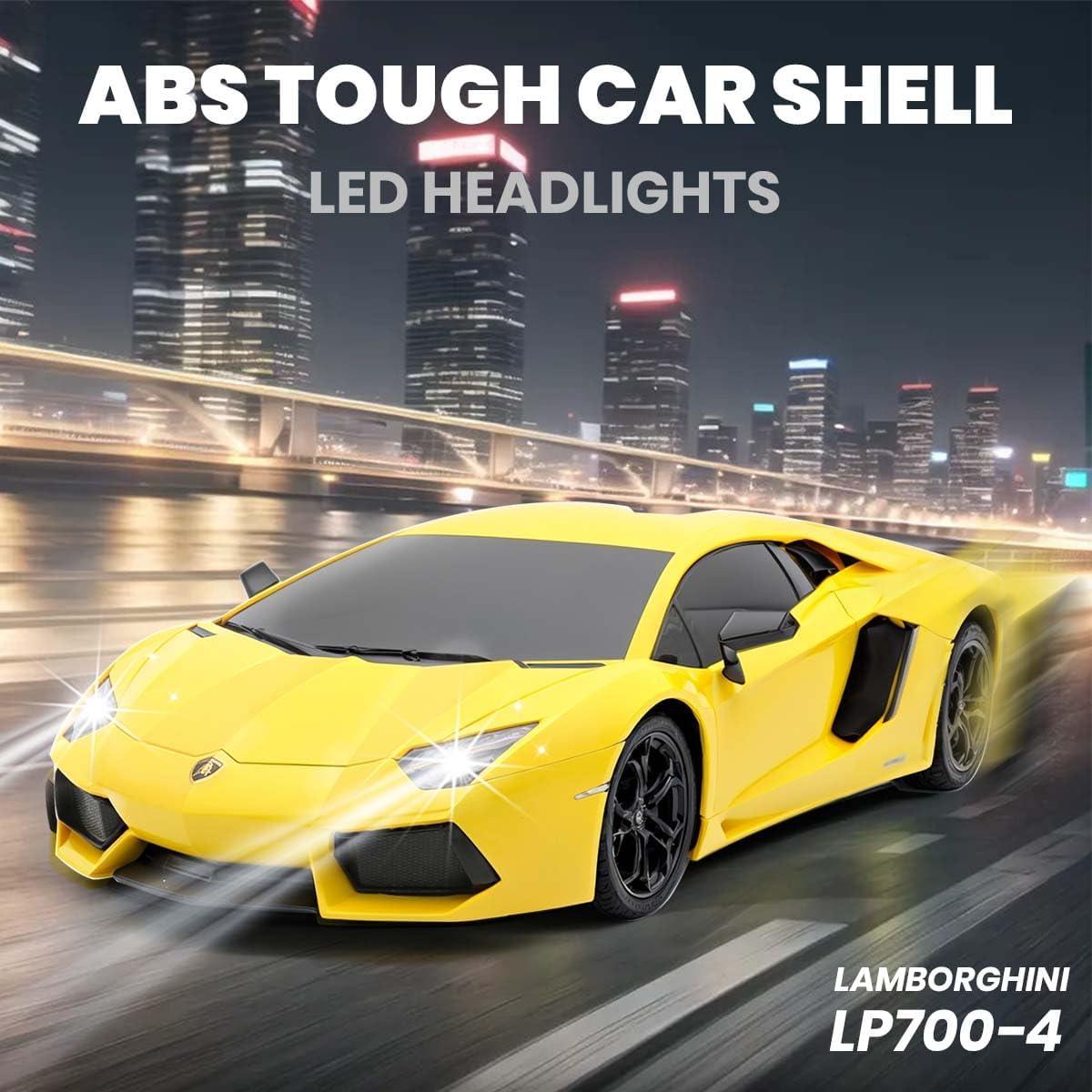 Coche RC QUN FENG Lambo LP-700 Amarillo Mate 1:18