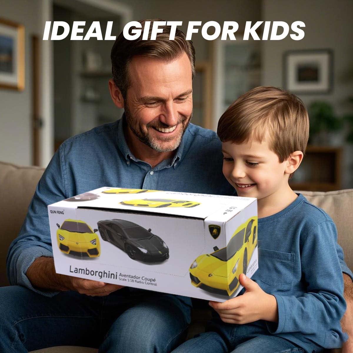 Coche RC QUN FENG Lambo LP-700 Amarillo Mate 1:18