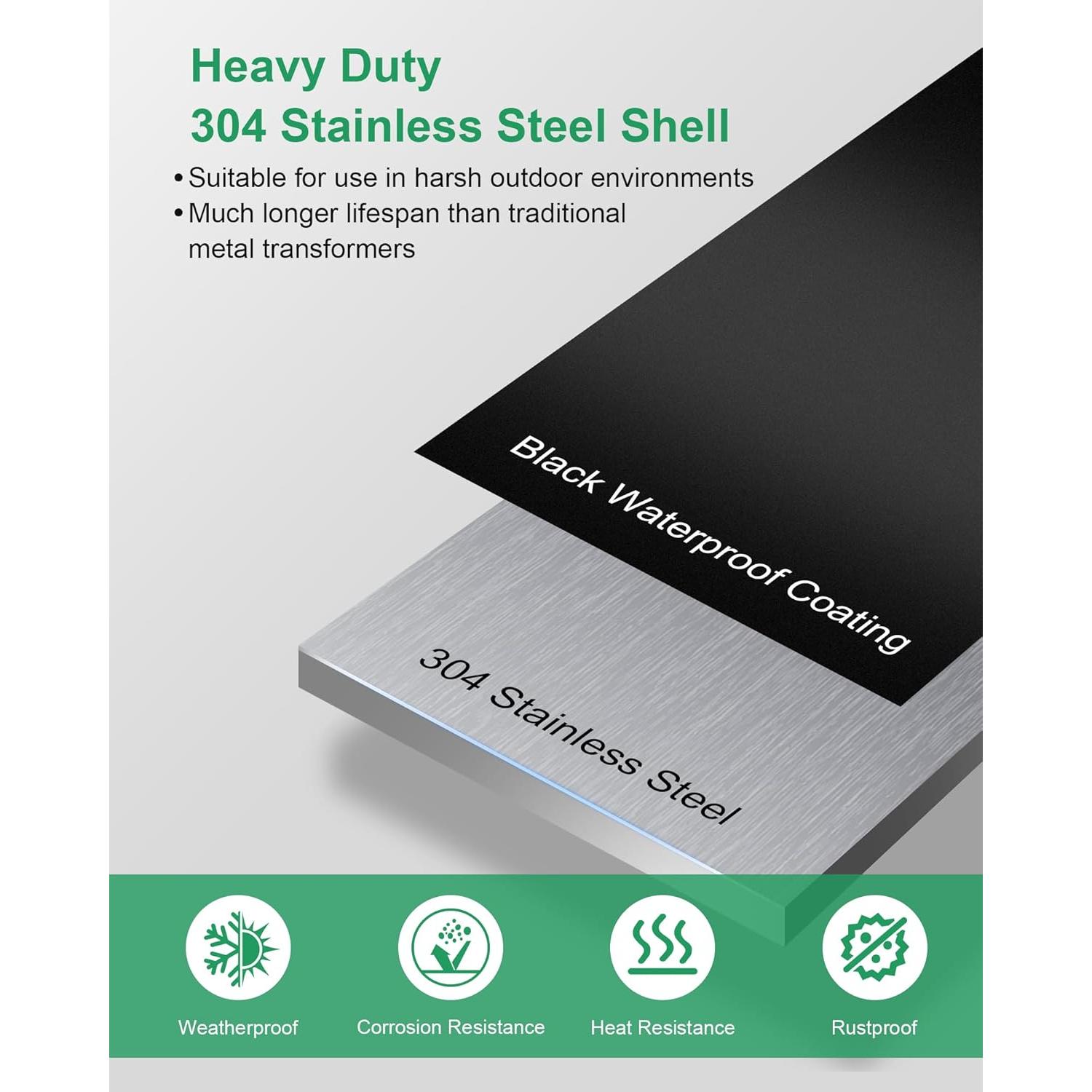 Transformador de Paisaje 300W treewell con Sensor y Temporizador