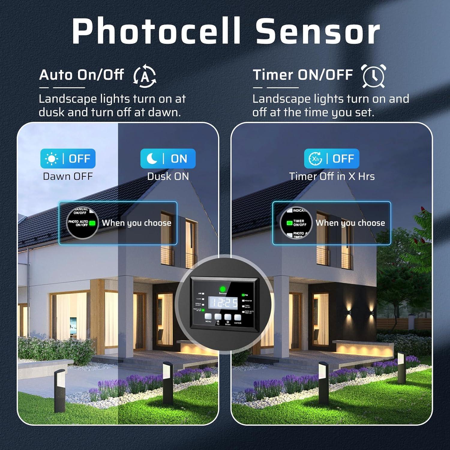 Transformador de Paisaje 500W Jiasi 12V/15V AC con Temporizador