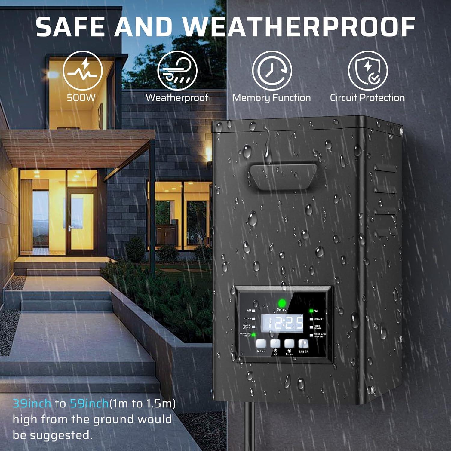 Transformador de Paisaje 500W Jiasi 12V/15V AC con Temporizador