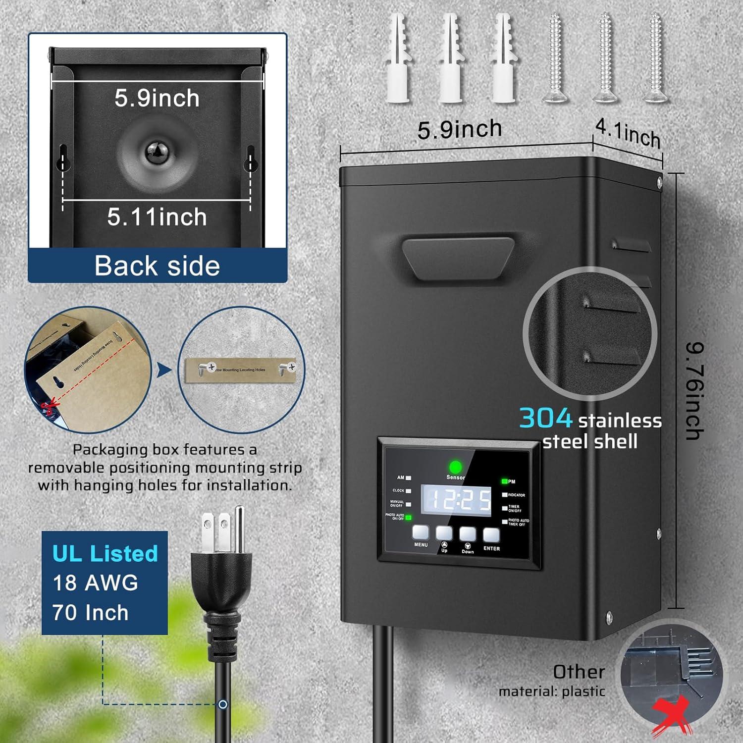 Transformador de Paisaje 500W Jiasi 12V/15V AC con Temporizador