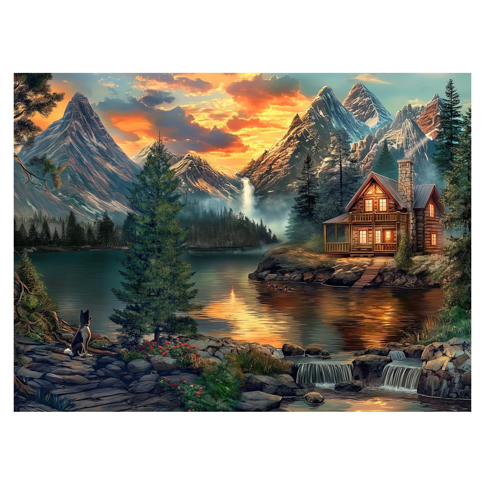 Rompecabezas 1000 Piezas Prime Time - Cabaña en la Montaña 50.8x68.6cm