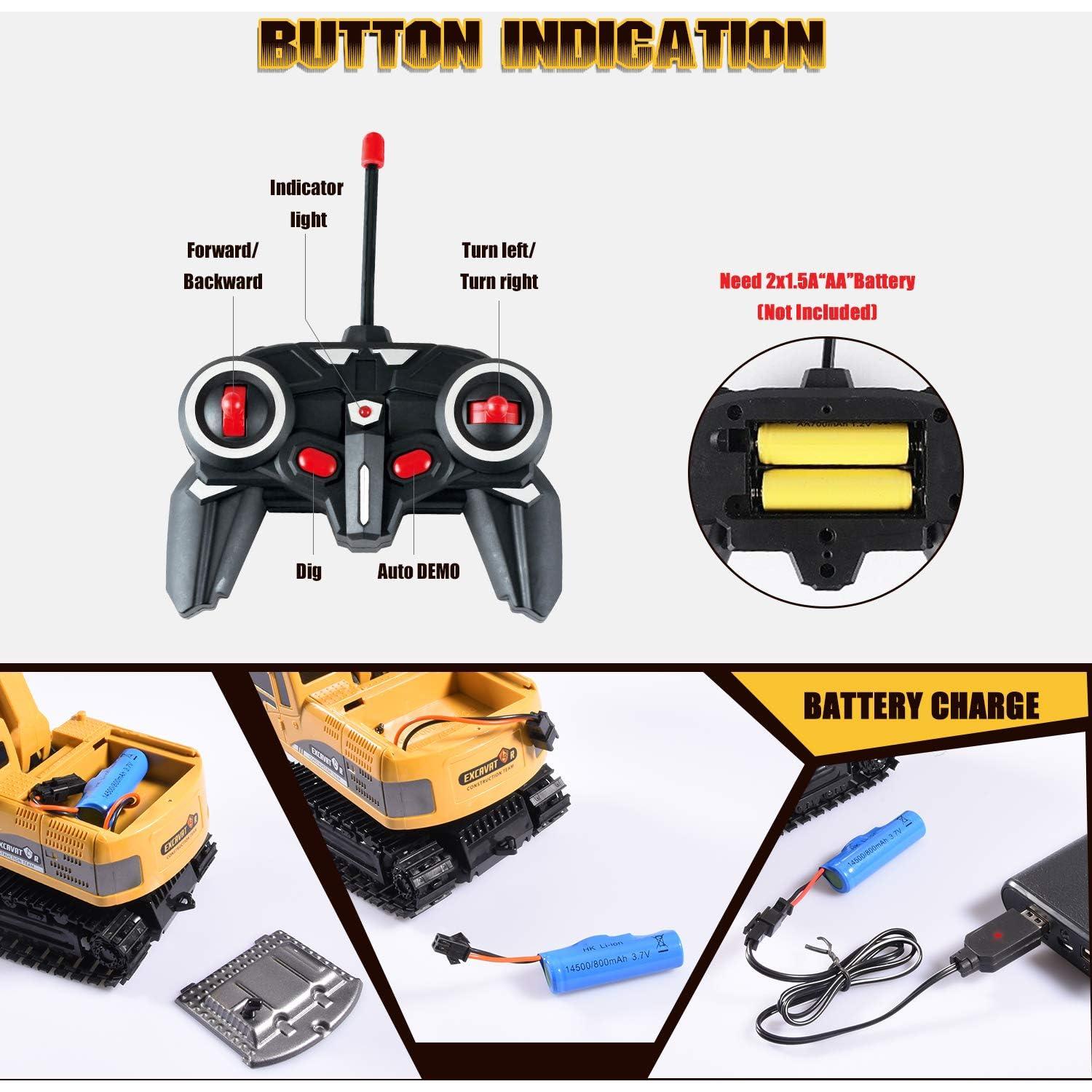 Excavadora RC Onadrive para Niños 3-8 Años - Juguete Educativo