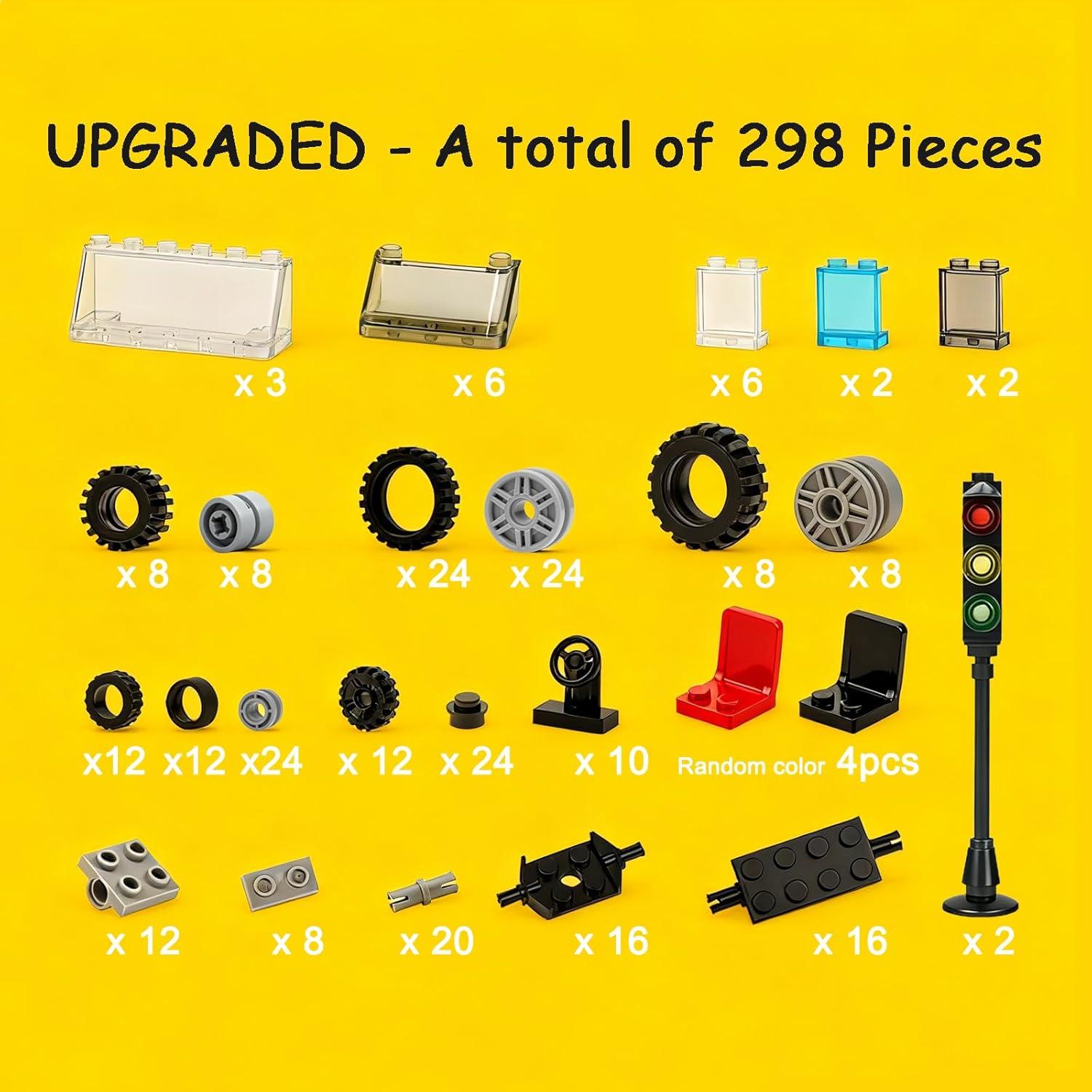 Conjunto de Ruedas y Ejes Pamvava - 298 Piezas para Juguetes
