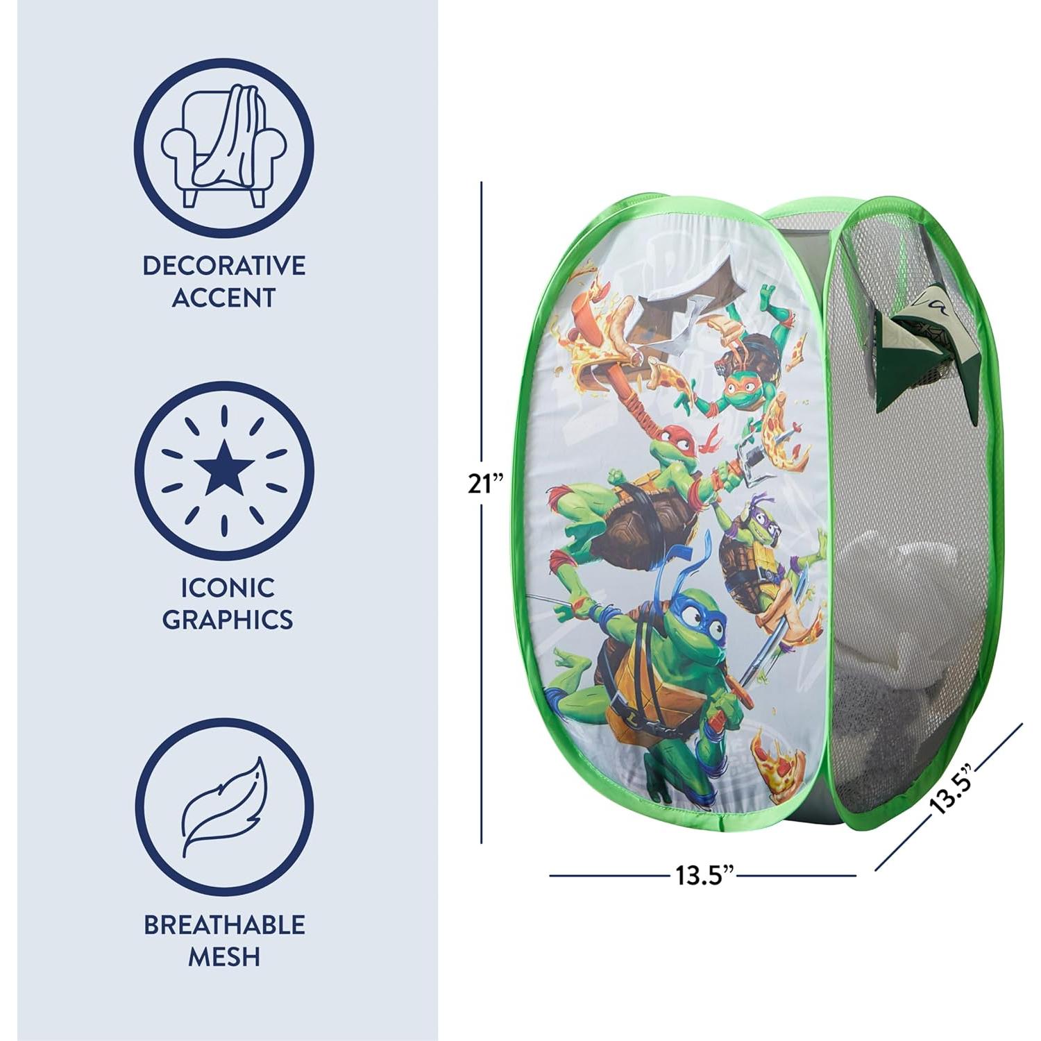 Cesto Pop-Up Tortugas Ninja Idea Nuova 53.3cm - Almacenamiento Ropa y Juguetes