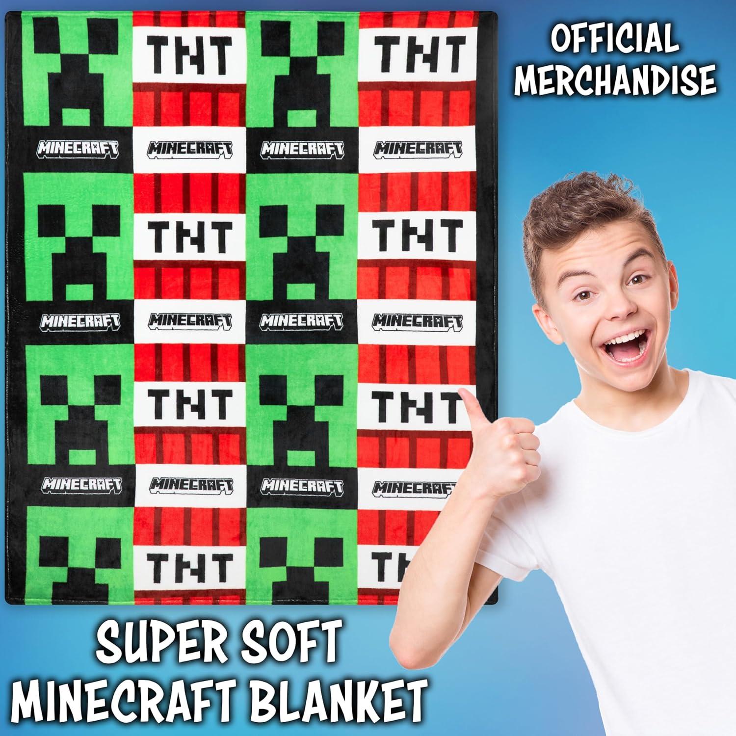 Manta de Forro Minecraft 156x130 cm Suave Poliester