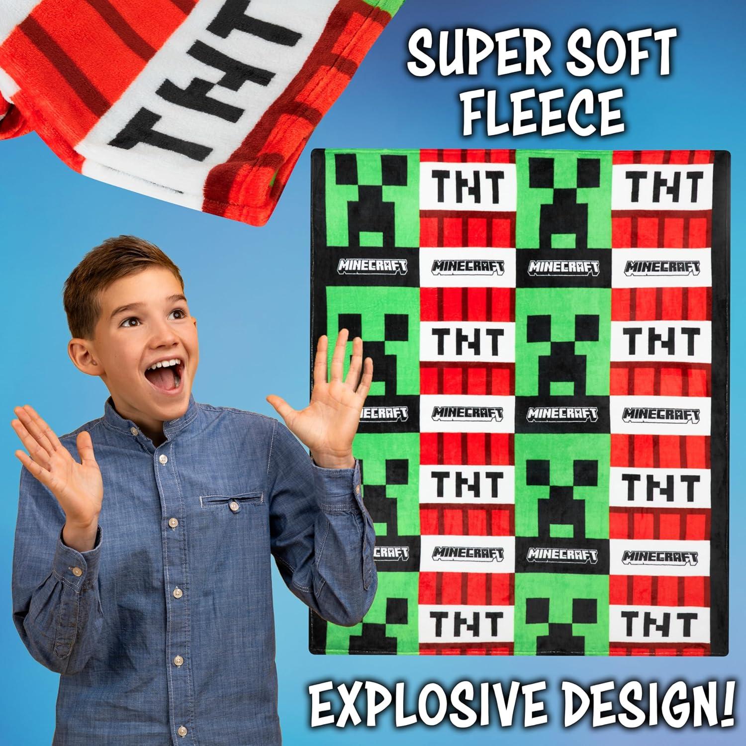 Manta de Forro Minecraft 156x130 cm Suave Poliester