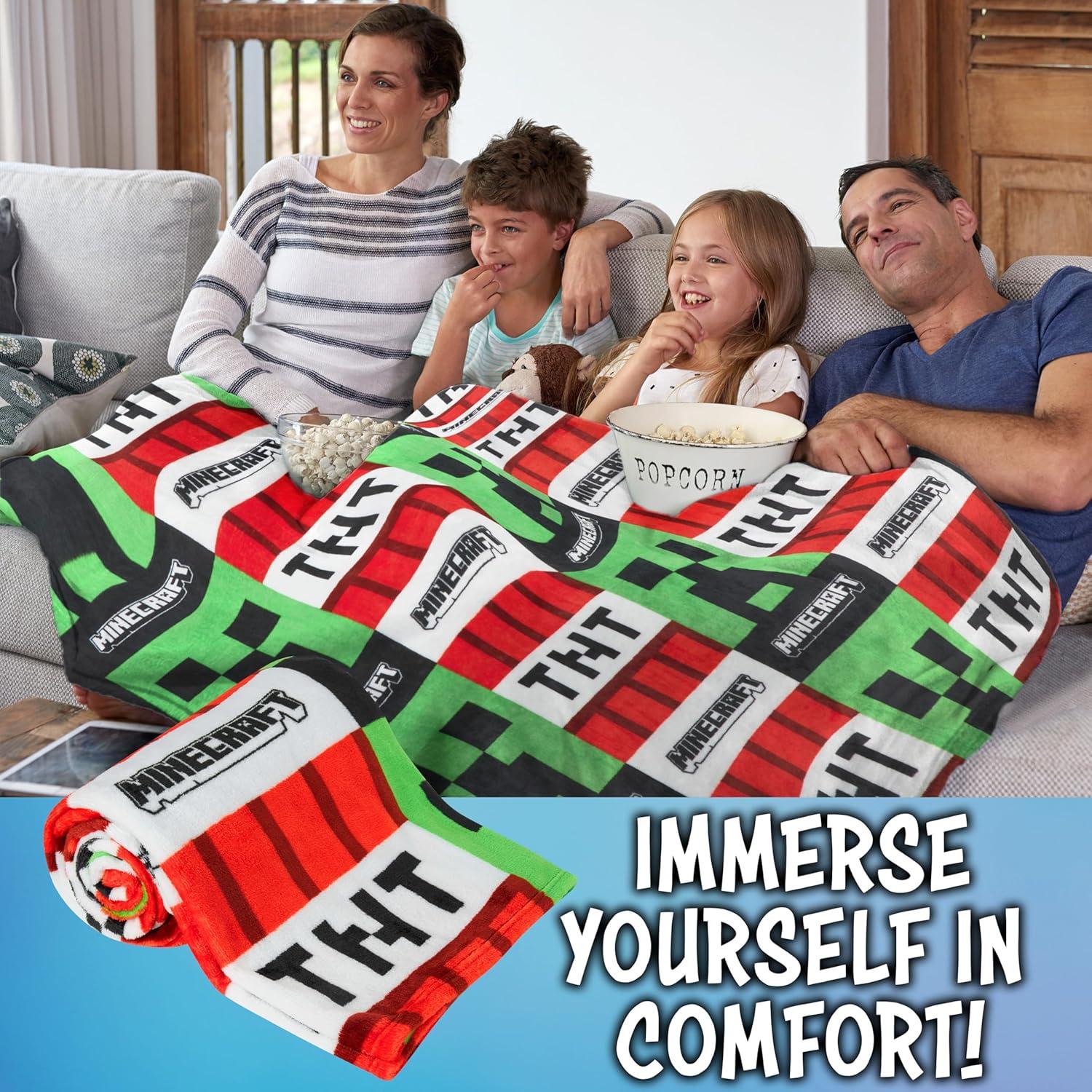 Manta de Forro Minecraft 156x130 cm Suave Poliester