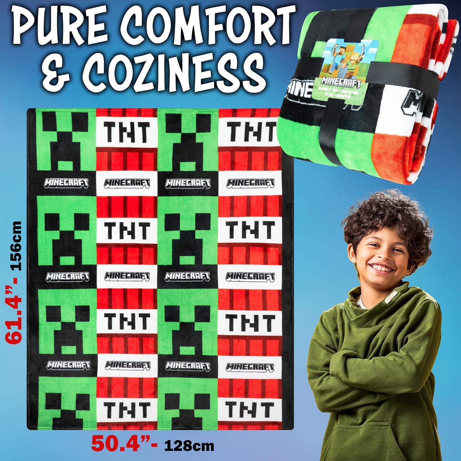 Manta de Forro Minecraft 156x130 cm Suave Poliester
