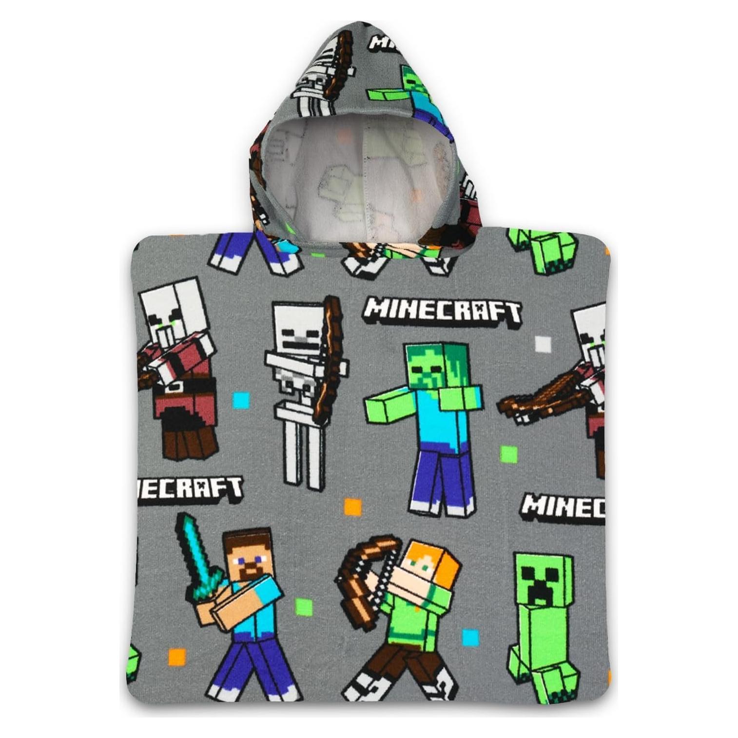 Poncho de Toalla con Capucha Jay Franco Minecraft 61x119cm