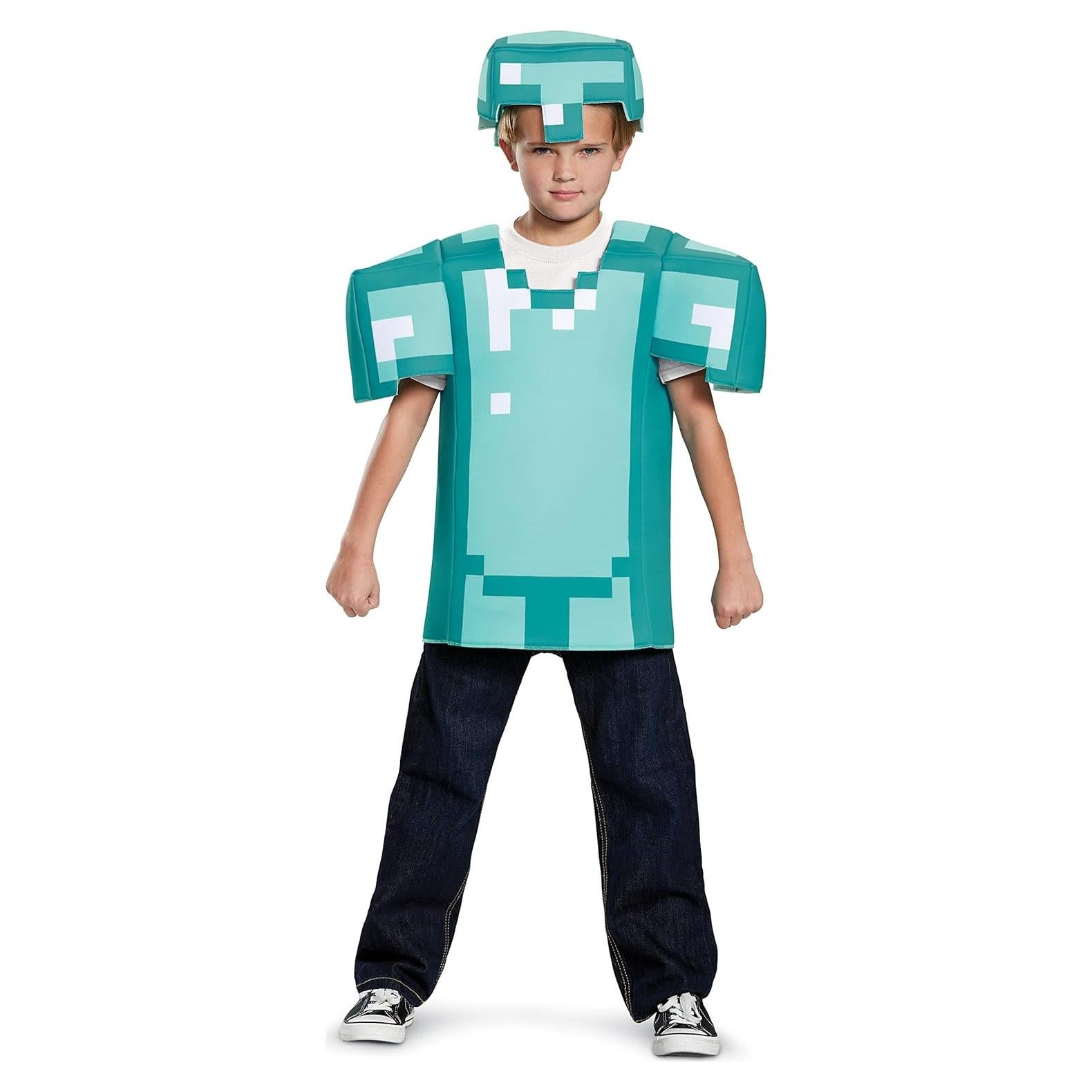 Disfraz Armadura Minecraft Azul Grande 10-12 Años