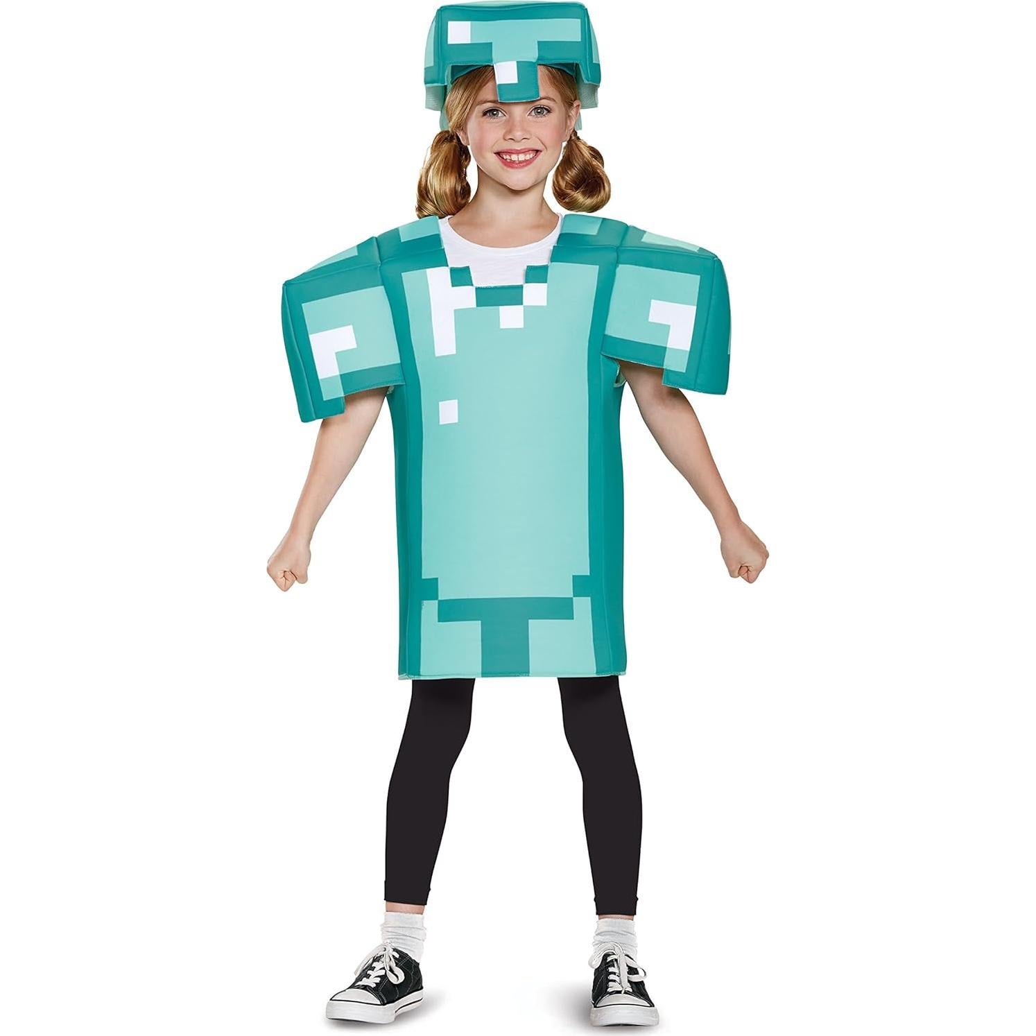 Disfraz Armadura Minecraft Azul Grande 10-12 Años