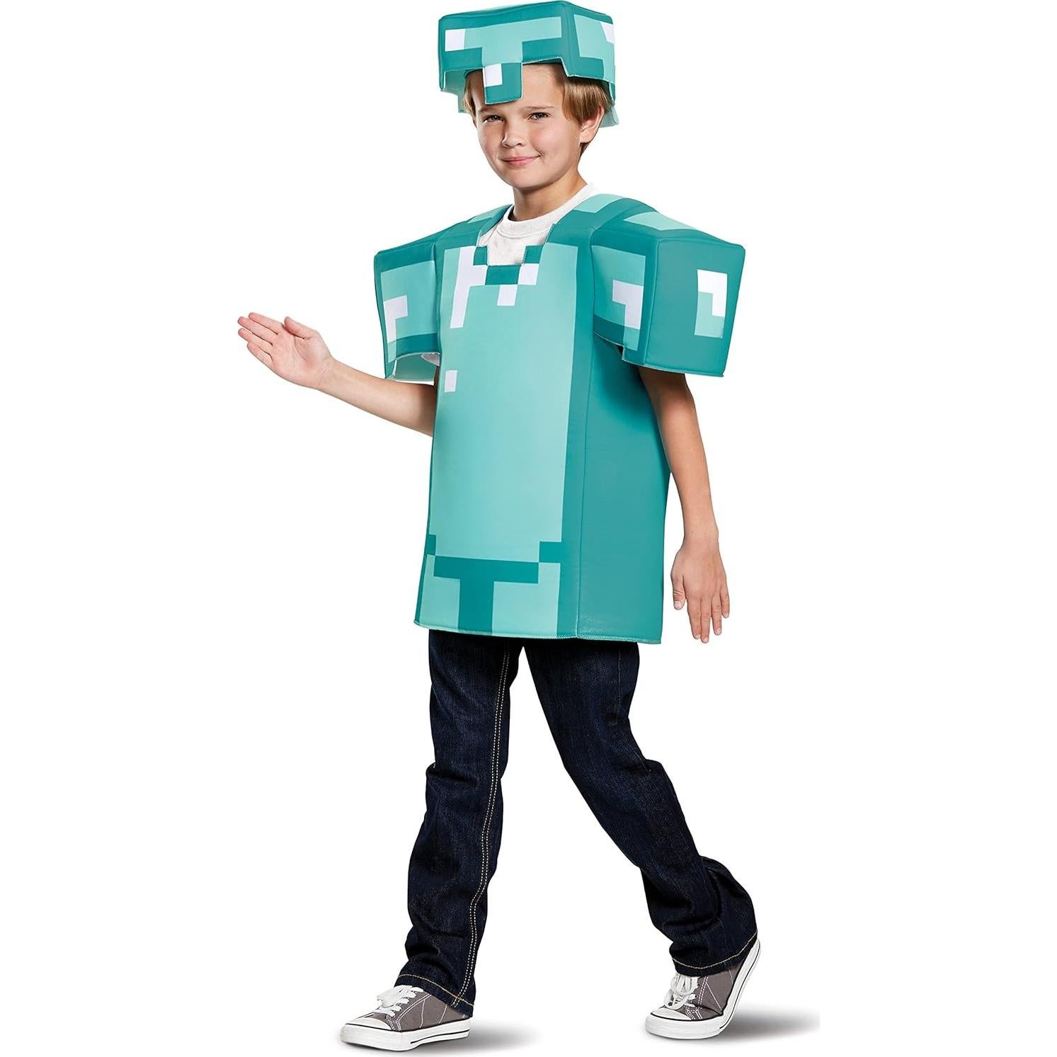 Disfraz Armadura Minecraft Azul Grande 10-12 Años