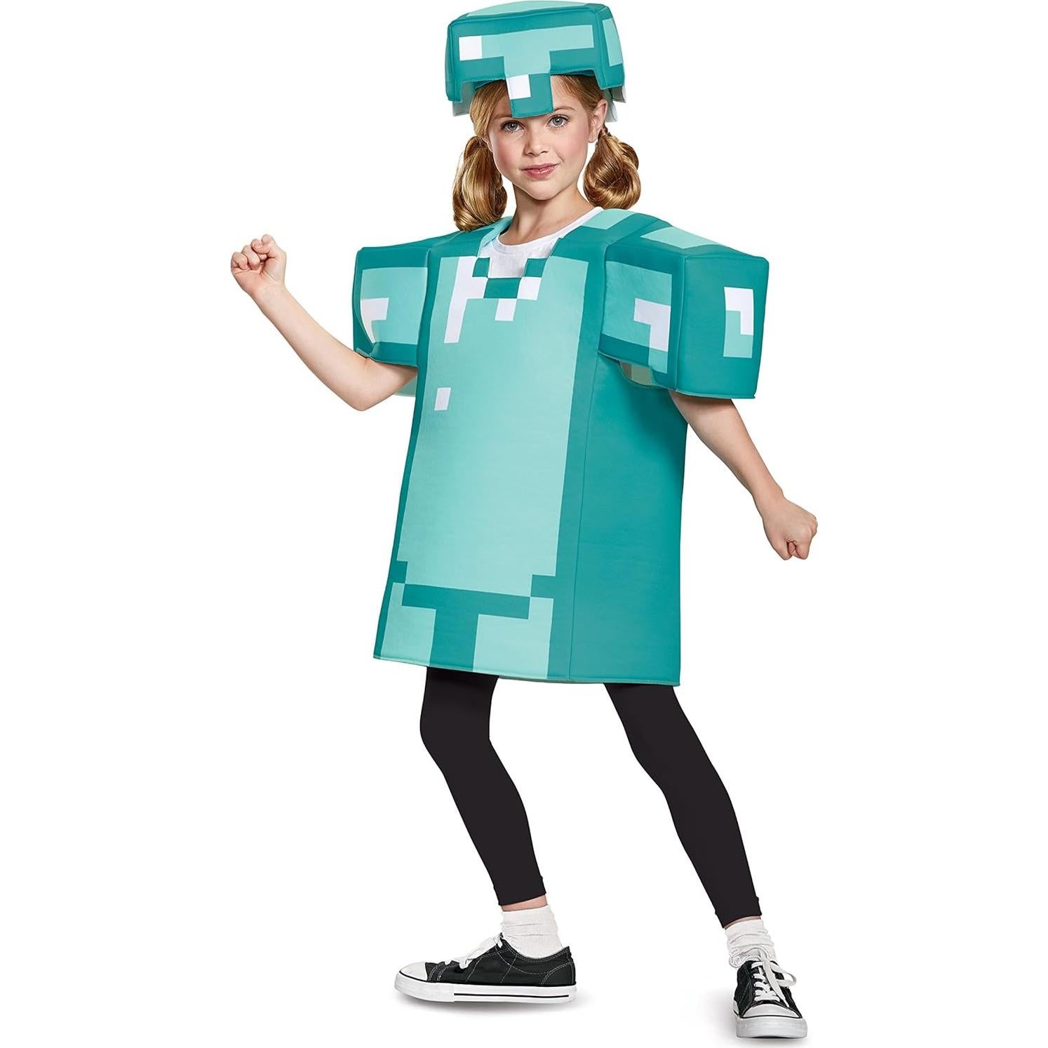 Disfraz Armadura Minecraft Azul Grande 10-12 Años