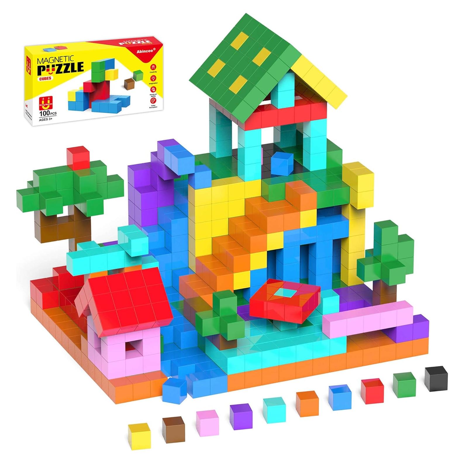 Juego de Bloques Magnéticos Abincee 100PCS Montessori STEM