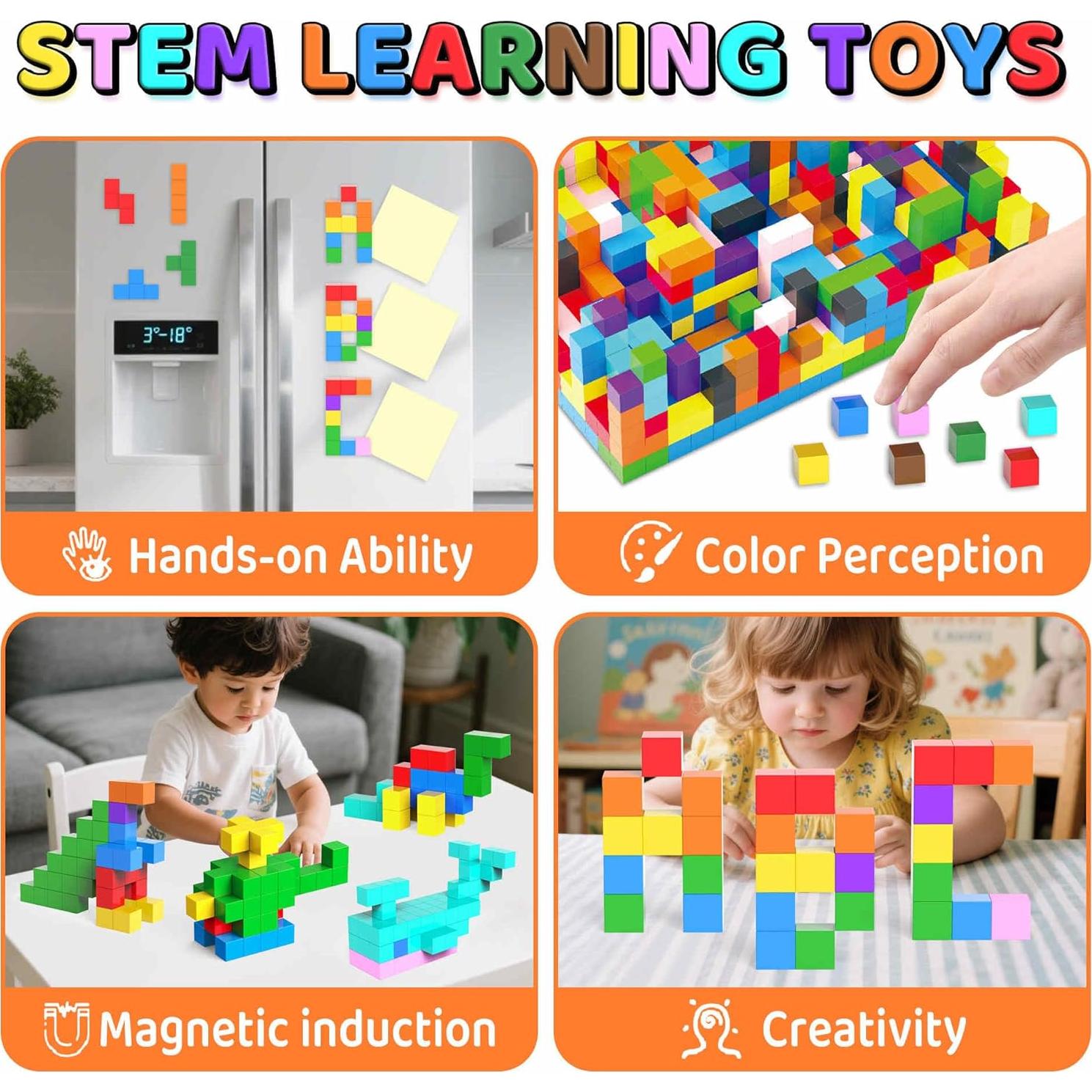 Juego de Bloques Magnéticos Abincee 100PCS Montessori STEM