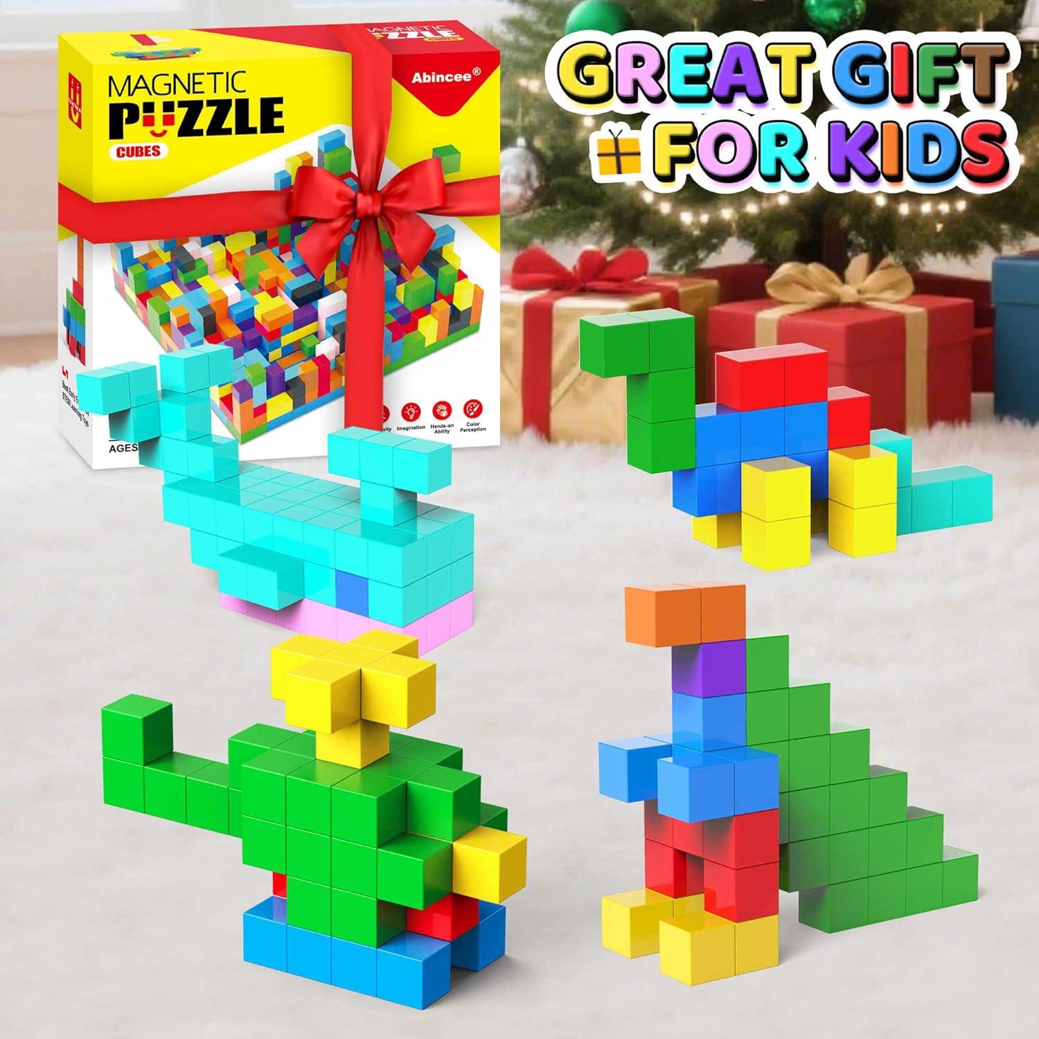 Juego de Bloques Magnéticos Abincee 100PCS Montessori STEM