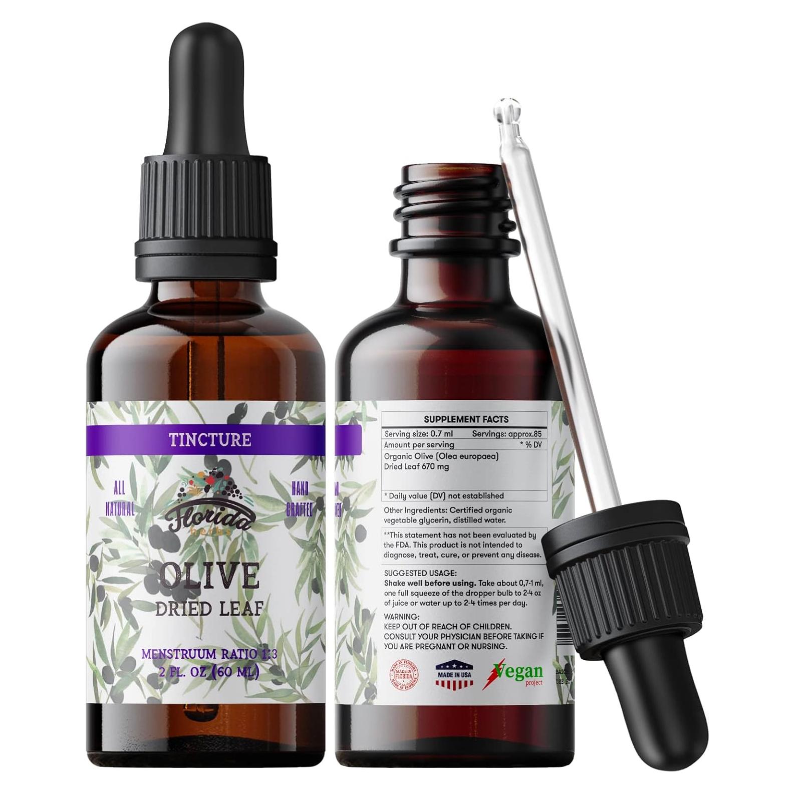 Tintura de Hoja de Olivo Orgánica Florida Herbs 60 ml