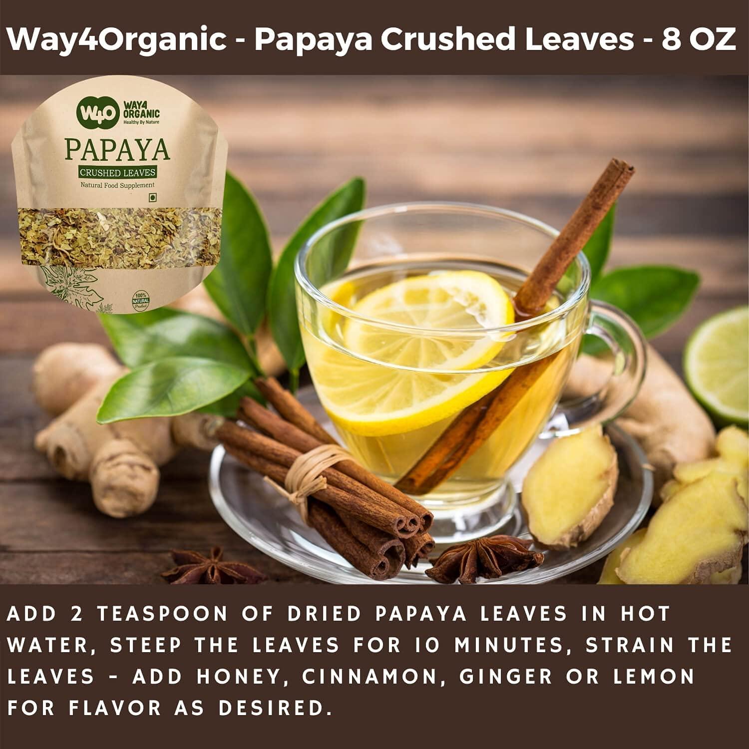 Té de Hoja de Papaya 227 Gr - Way4Organic, 100% Hojas Sueltas