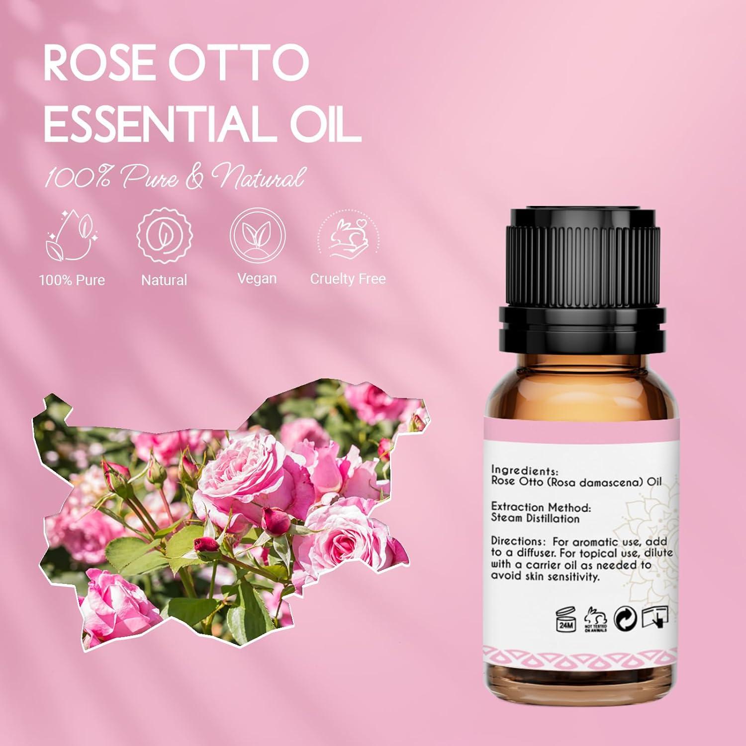 Aceite Esencial de Rosa Otto 10 ml - LOTUSJOY, Puro y Natural