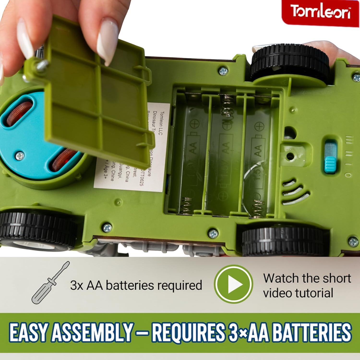 Camión Dinosaurio TOMLEON con Mini Dinosaurios y Luces