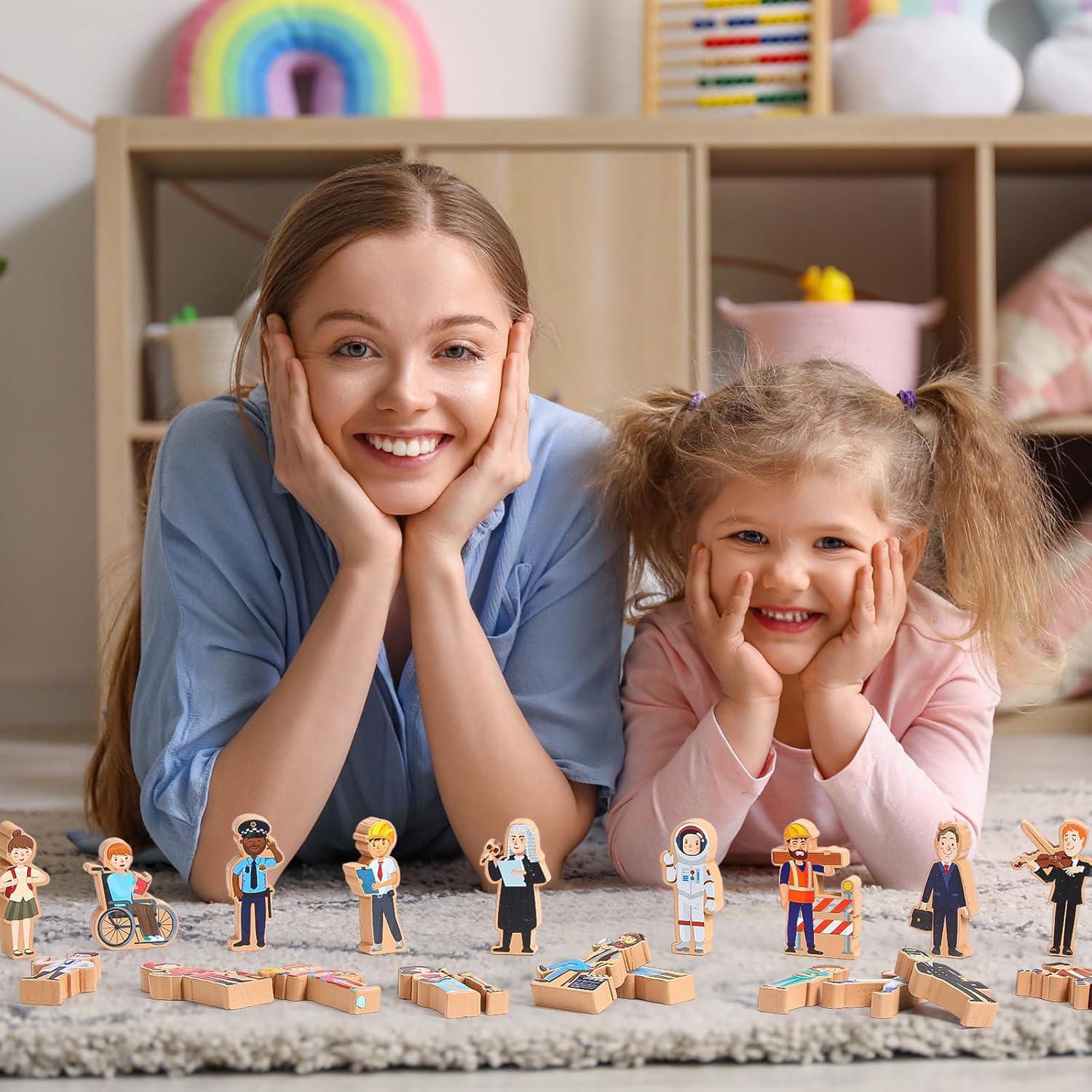 Juguetes de Madera Blosssound 30 Pcs Figuras Profesionales