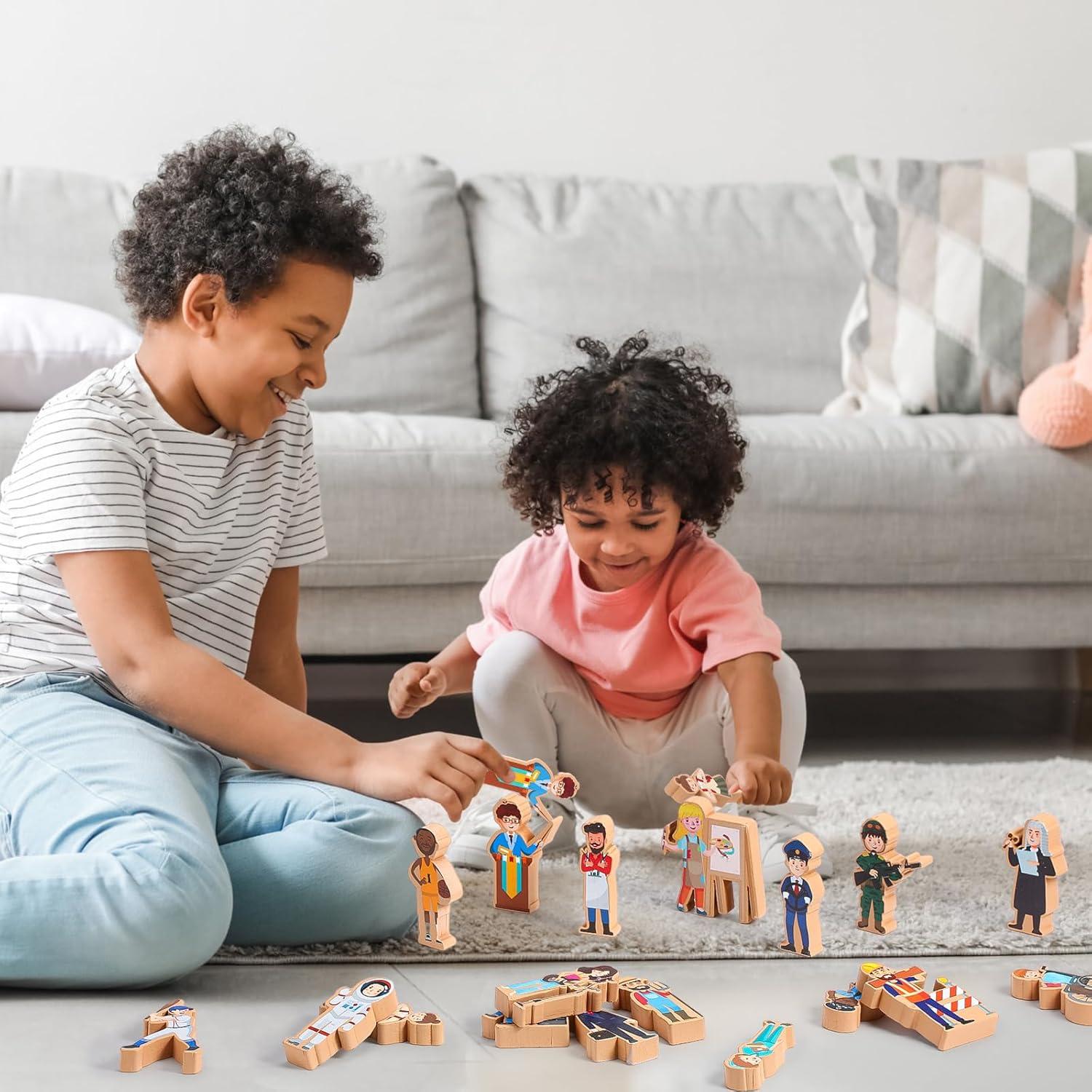 Juguetes de Madera Blosssound 30 Pcs Figuras Profesionales