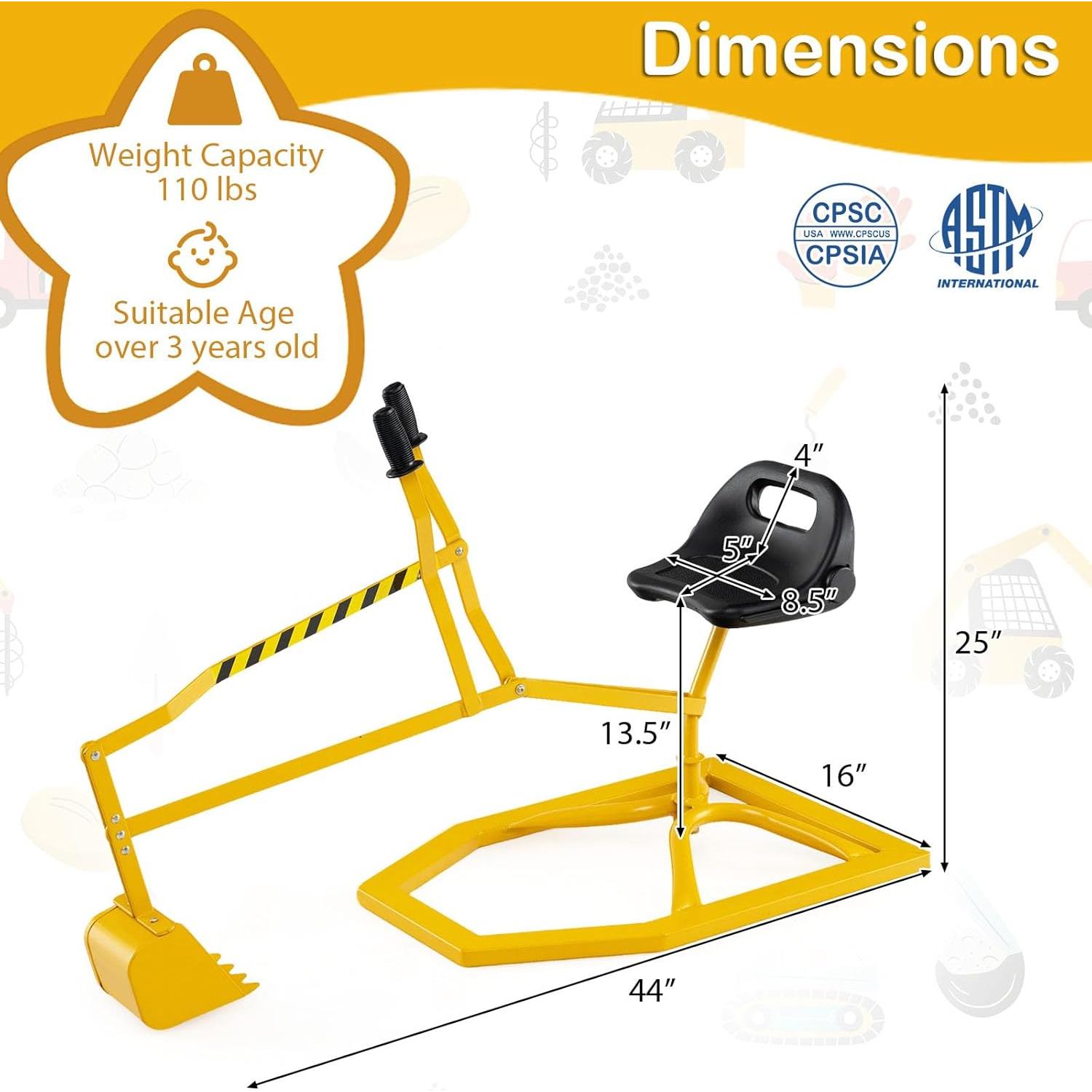 Excavadora de Arena Costzon con Asiento Rotatable 360° 5.44 kg