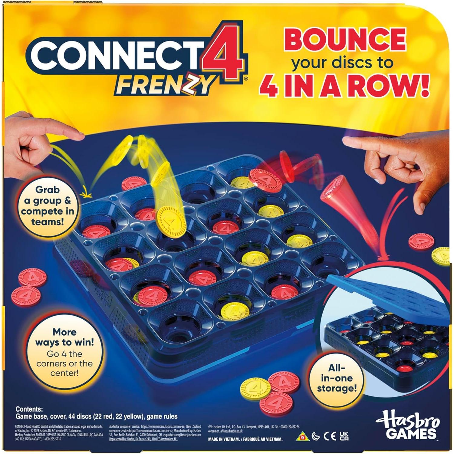Juego Conecta 4 Frenzy Hasbro - 2 a 6 Jugadores, 10 Minutos