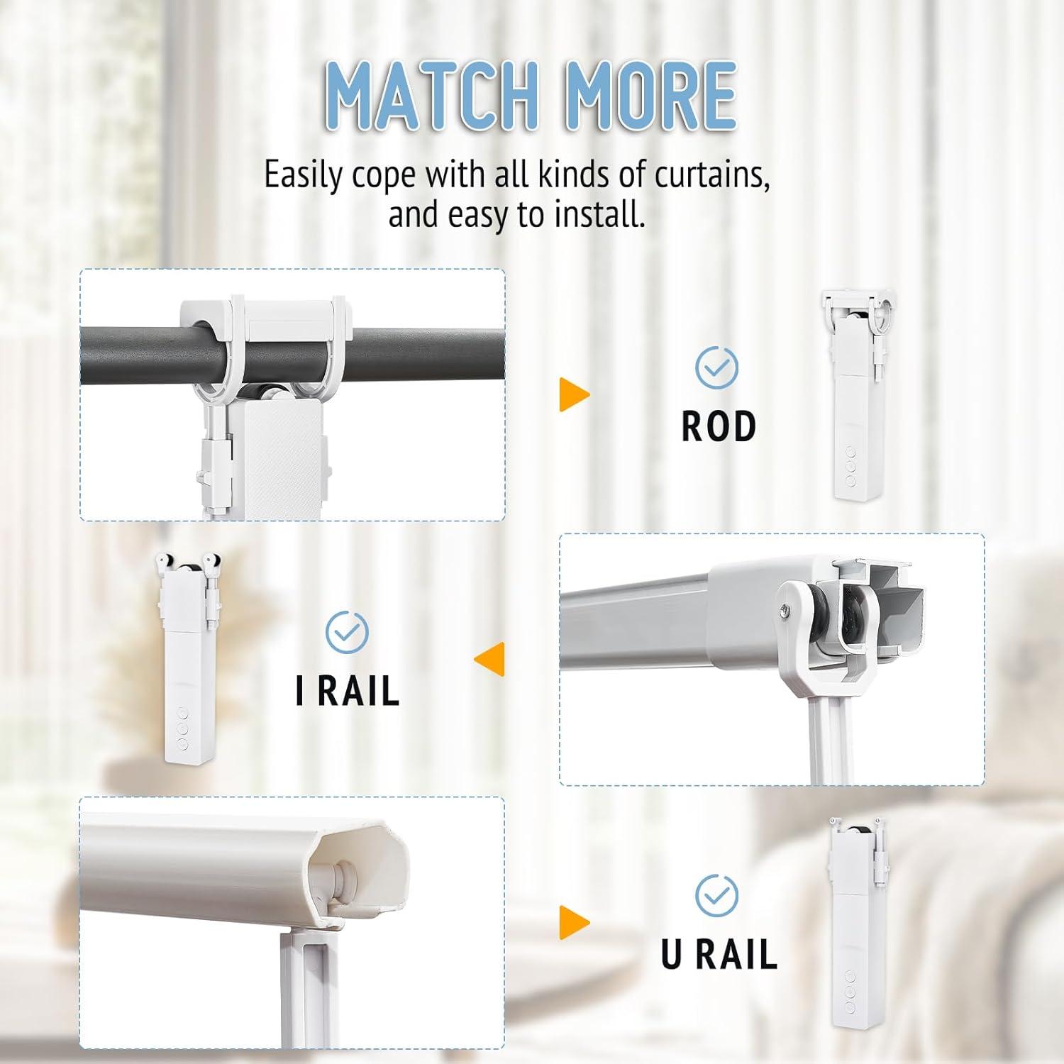 Abre Cortinas Automático Keego con Panel Solar y Control Remoto