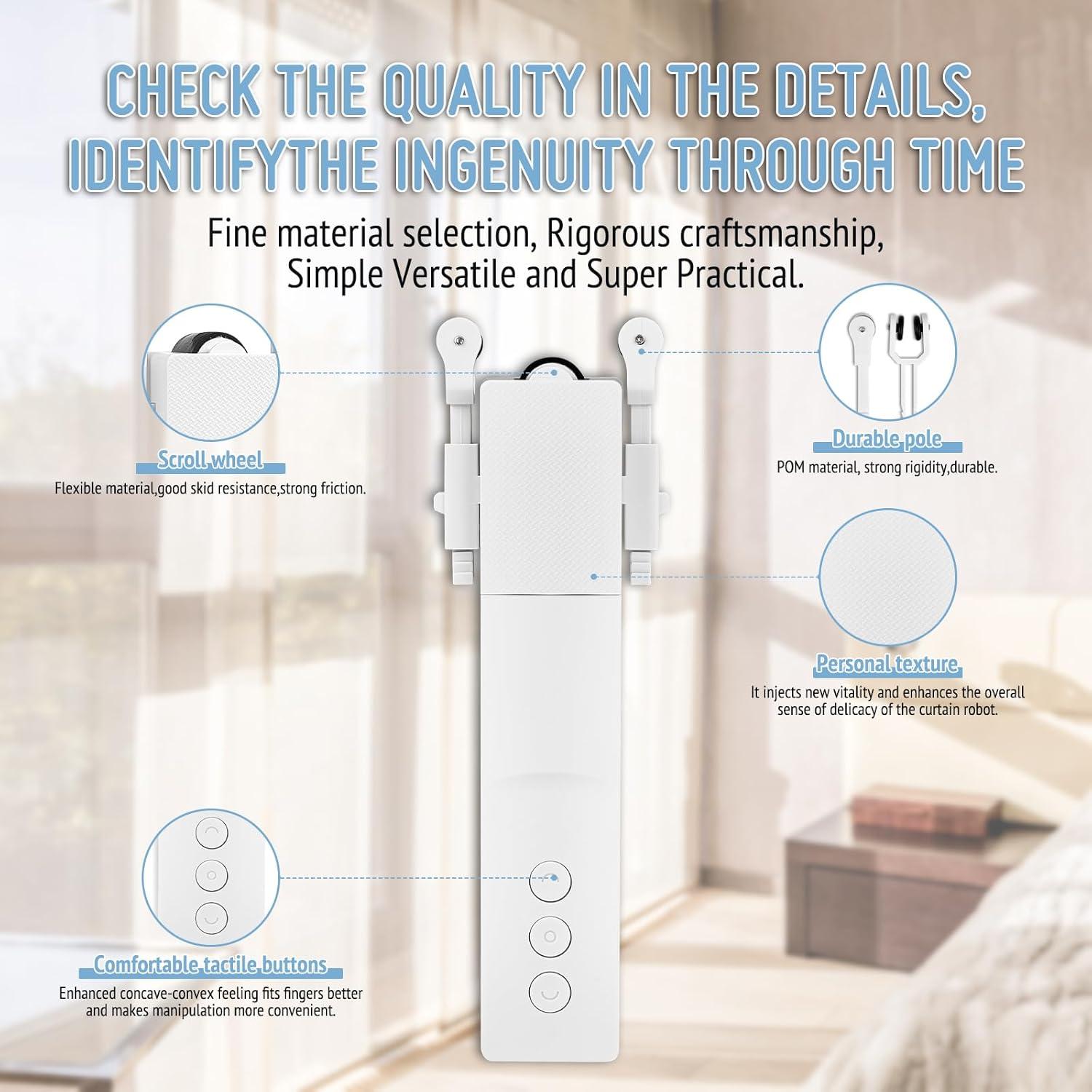 Abre Cortinas Automático Keego con Panel Solar y Control Remoto