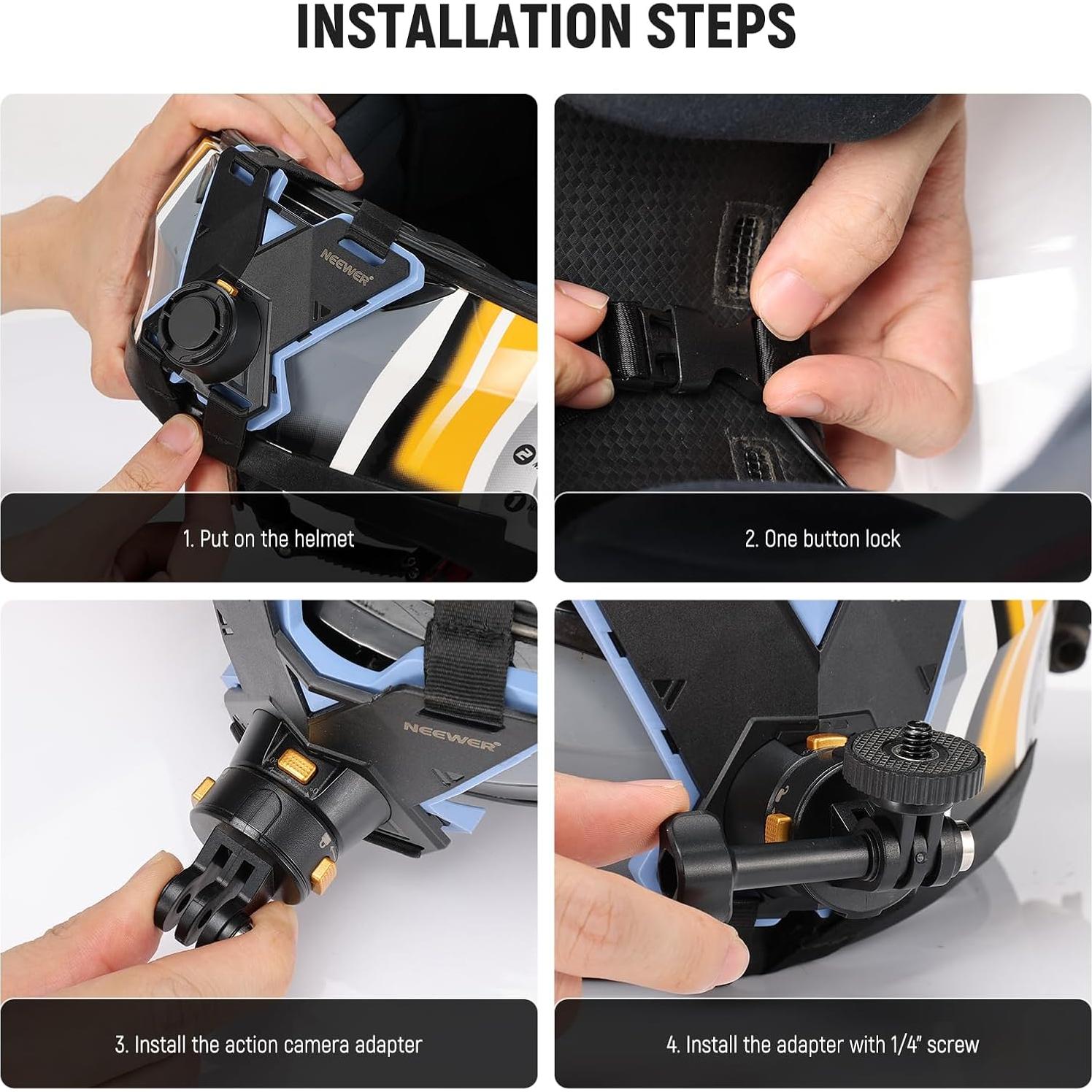 Kit de Montaje para Casco NEEWER GP19 Compatible con GoPro