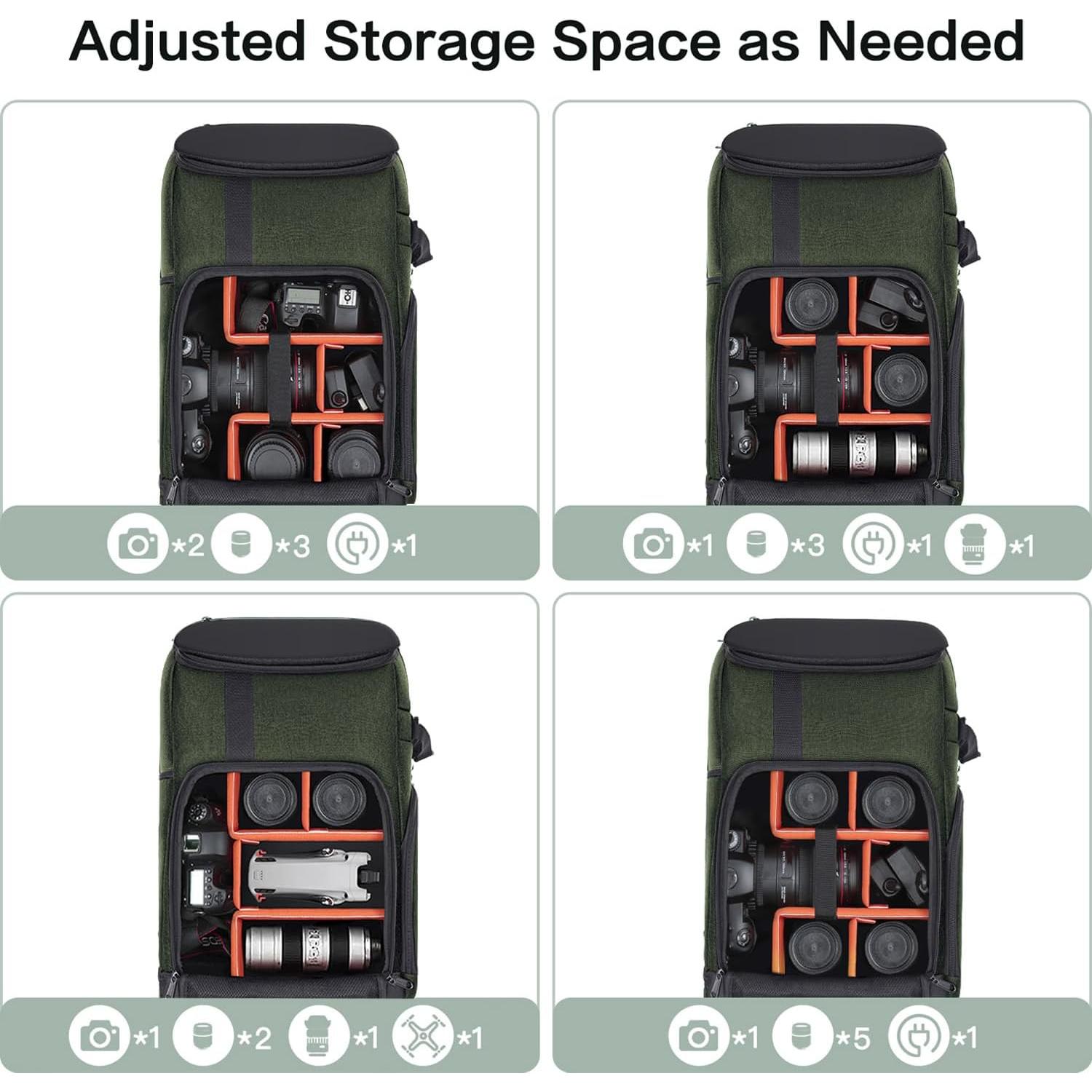 Mochila para cámara MOSISO 17.3" con compartimento para laptop