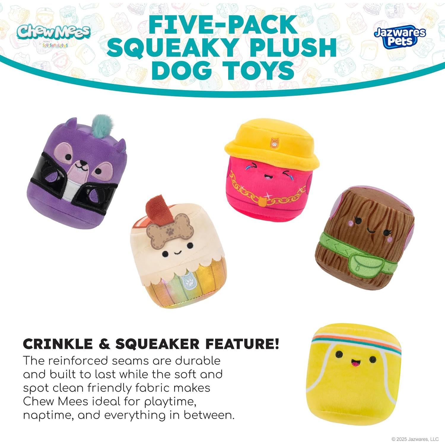 Juguetes para Perros Chew Mees Original Squishmallows 5-Pack