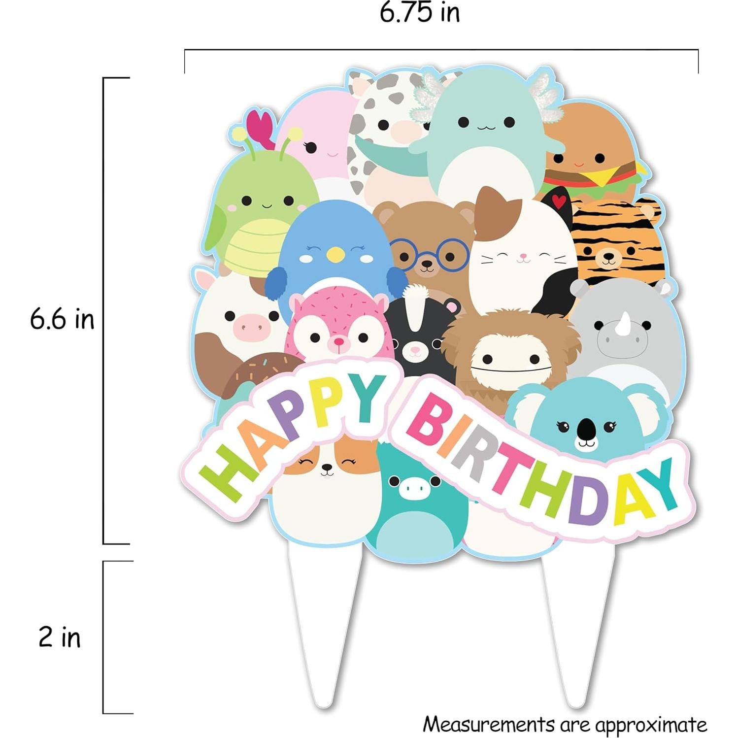 Adorno de Pastel Squishmellow Ecológico 17.78x24.13cm