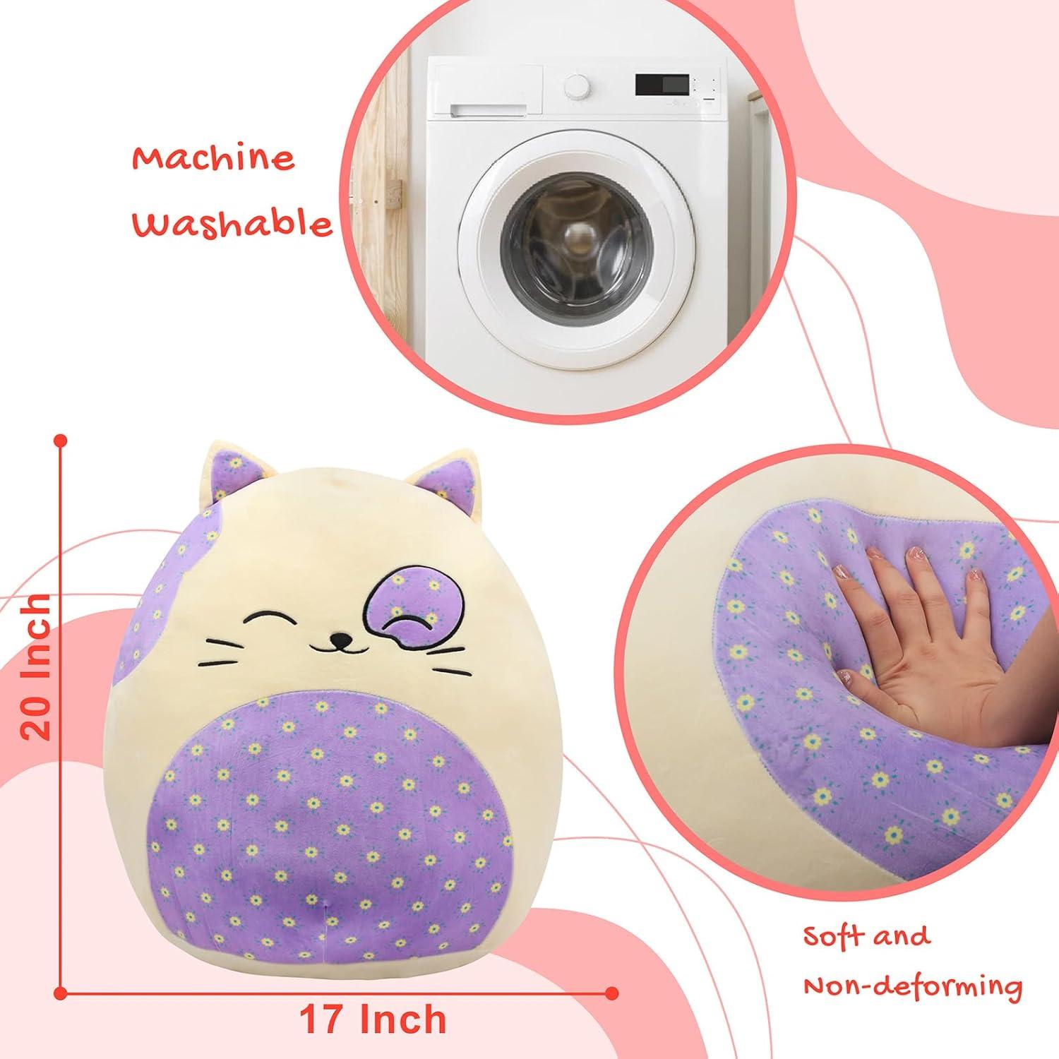 Almohada de Felpa Gigante Gatito Mushymallow 50.8 cm Floral