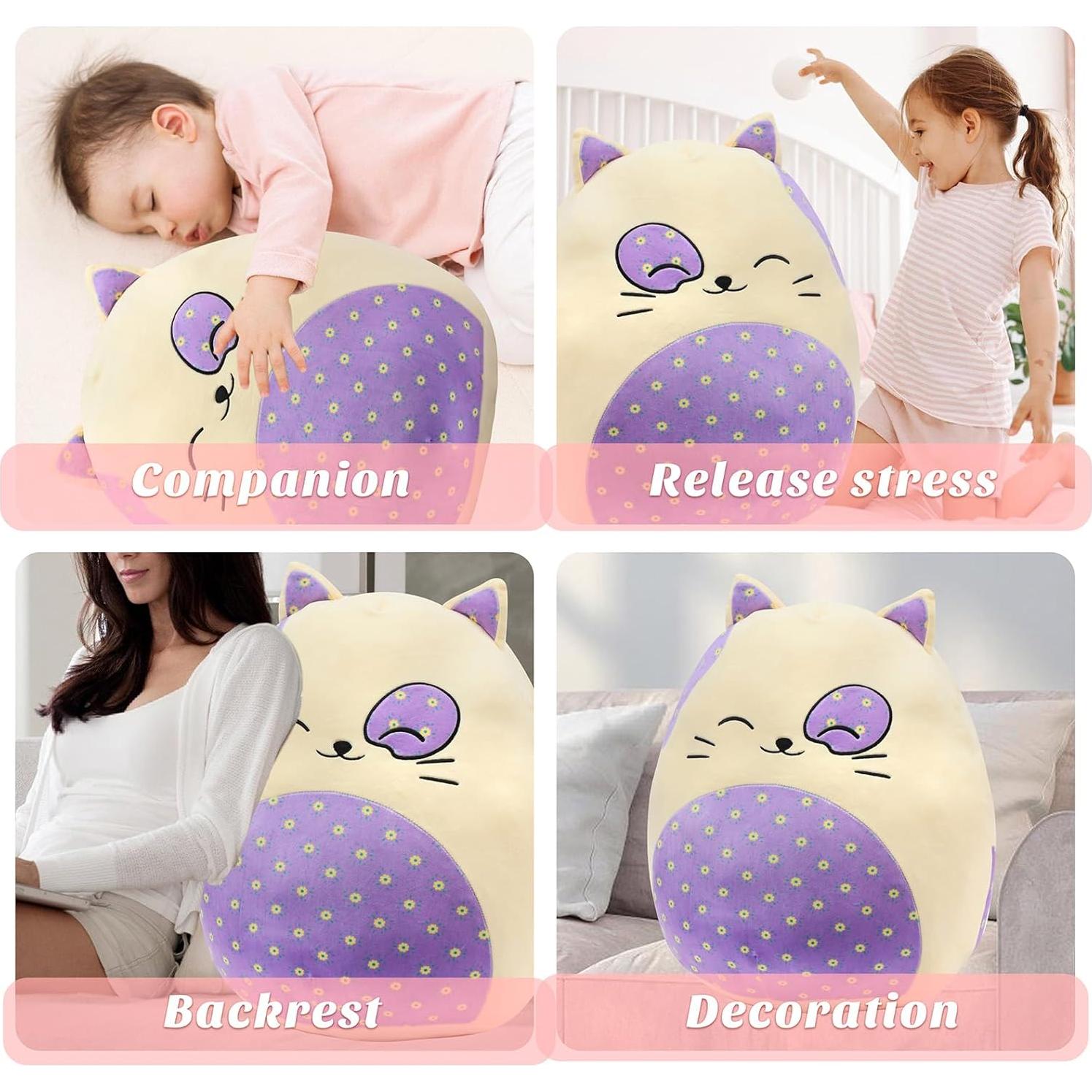 Almohada de Felpa Gigante Gatito Mushymallow 50.8 cm Floral