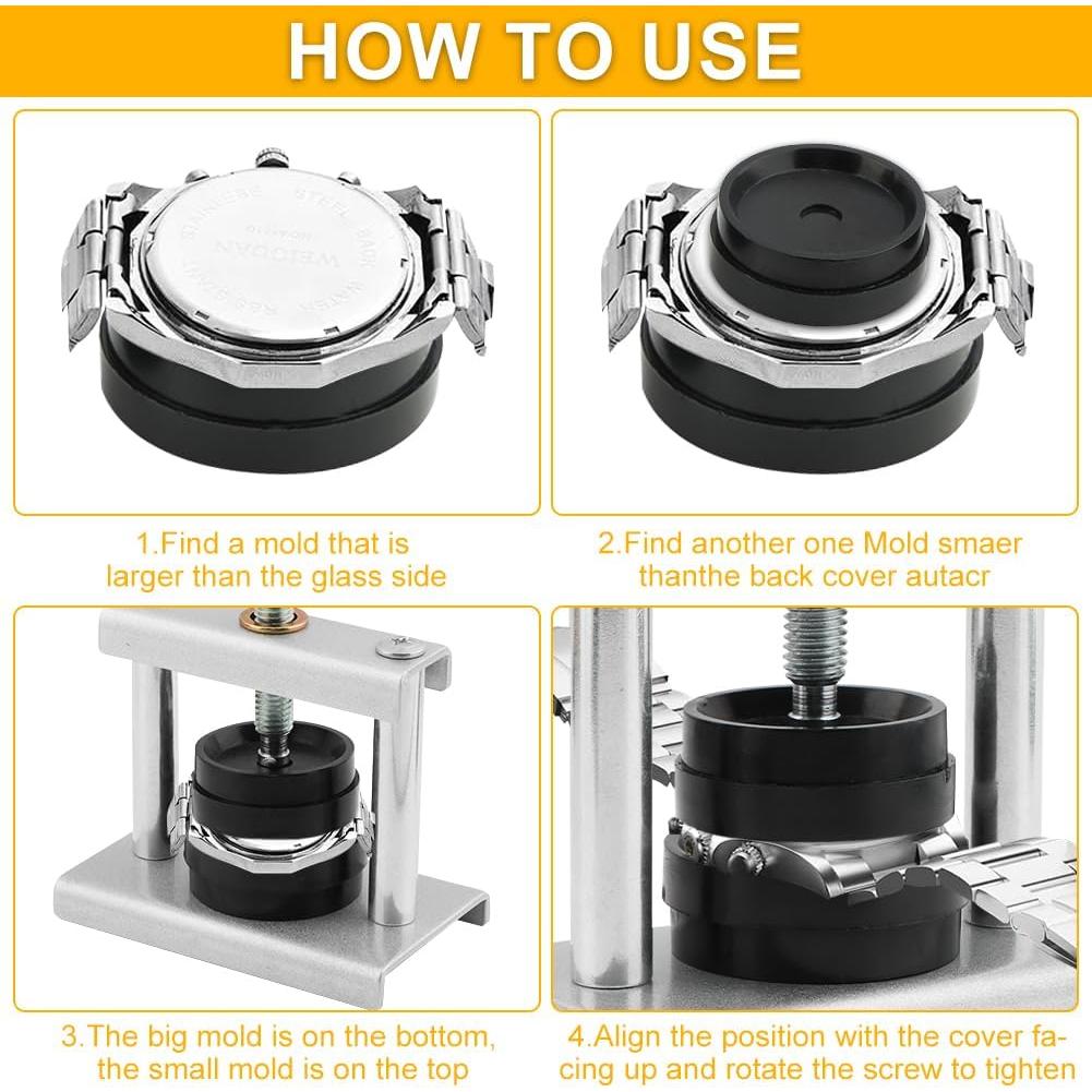 Juego de Herramientas para Prensa de Reloj Trasylph con 18 Moldes