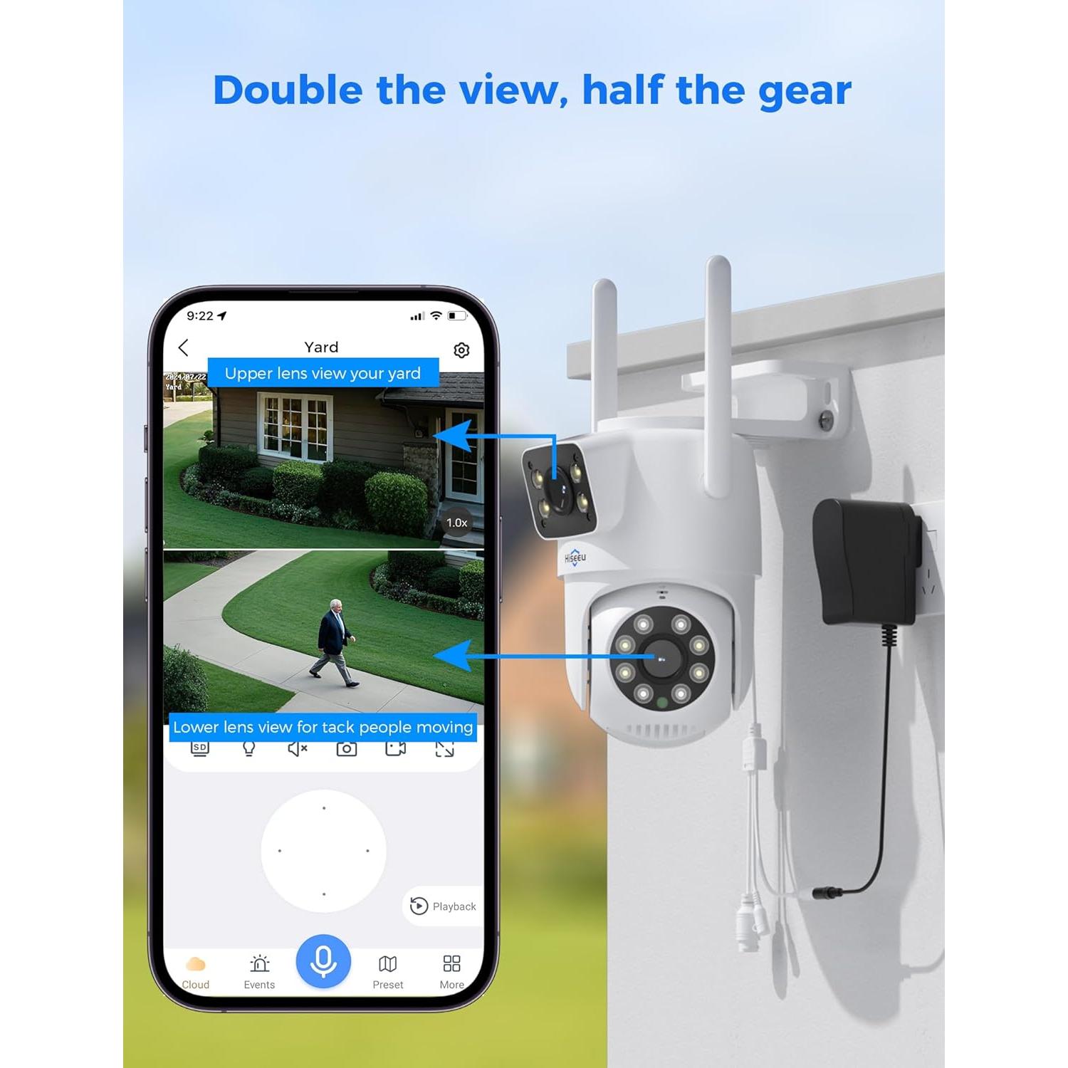 Cámara de Seguridad Inalámbrica Hiseeu TZ-HB312, 1296p, IP65