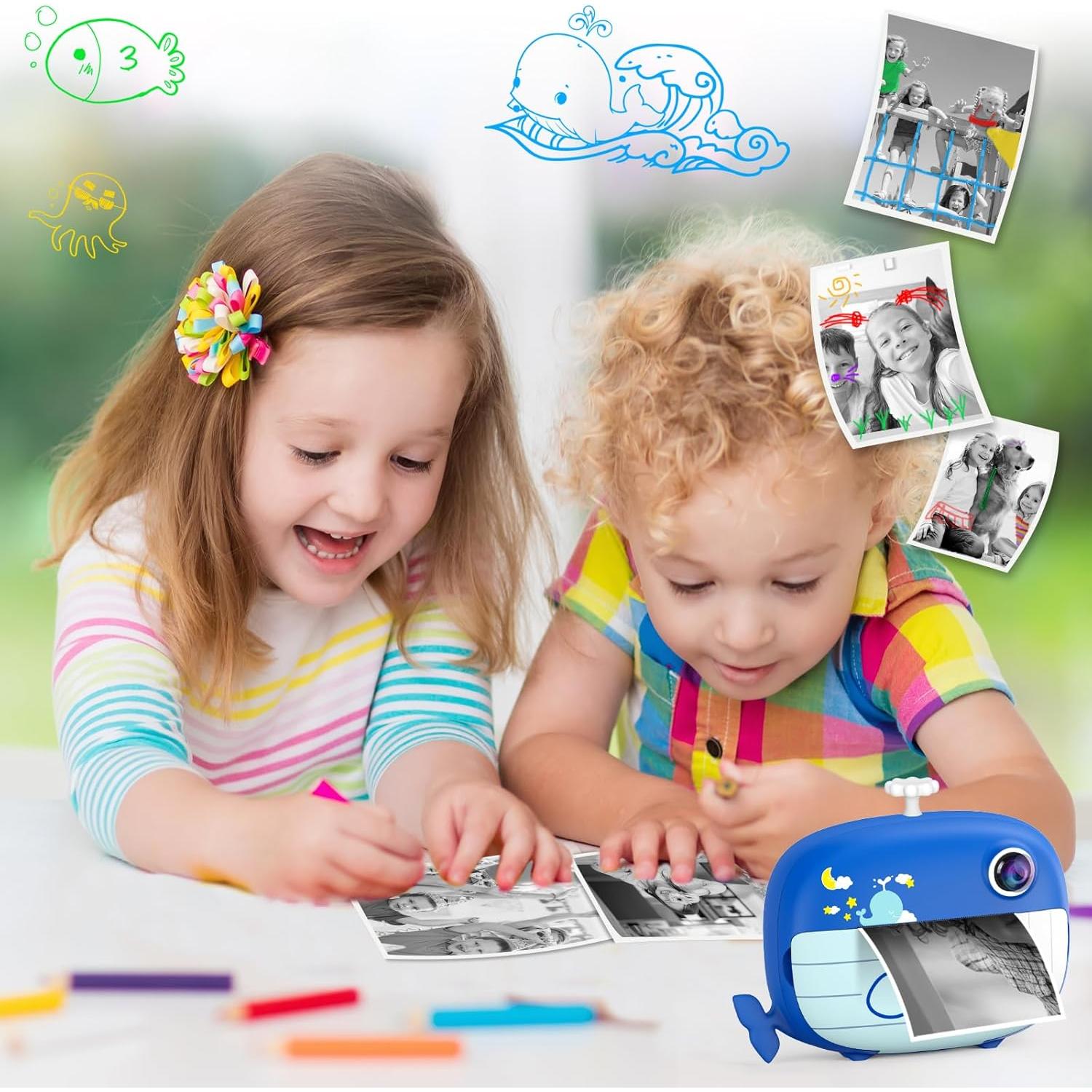 Cámara Instantánea Usteetic P82 para Niños 12MP 1080P Azul