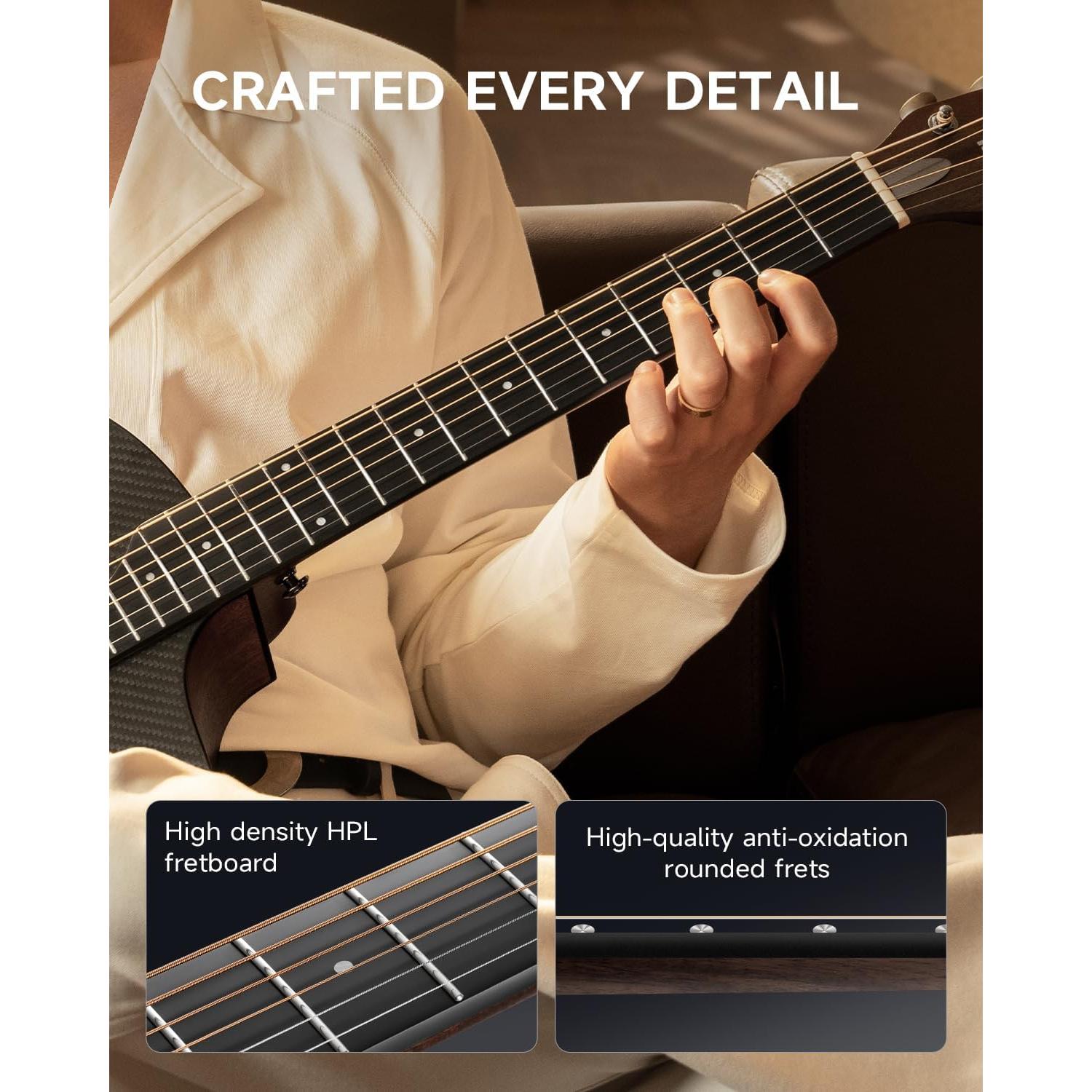 Guitarra Acústica Donner RISING-G1 38" Carbono y Caoba