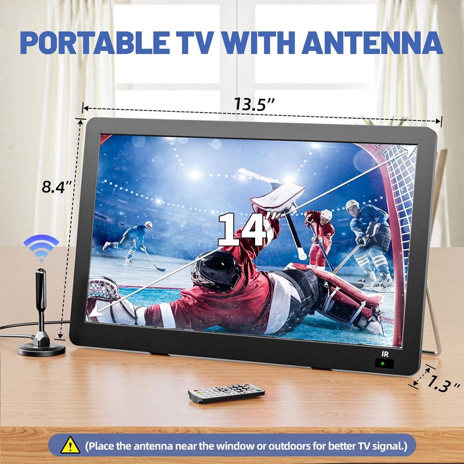 Televisor portátil Erasiny 14" 1080P HDMI USB para coche