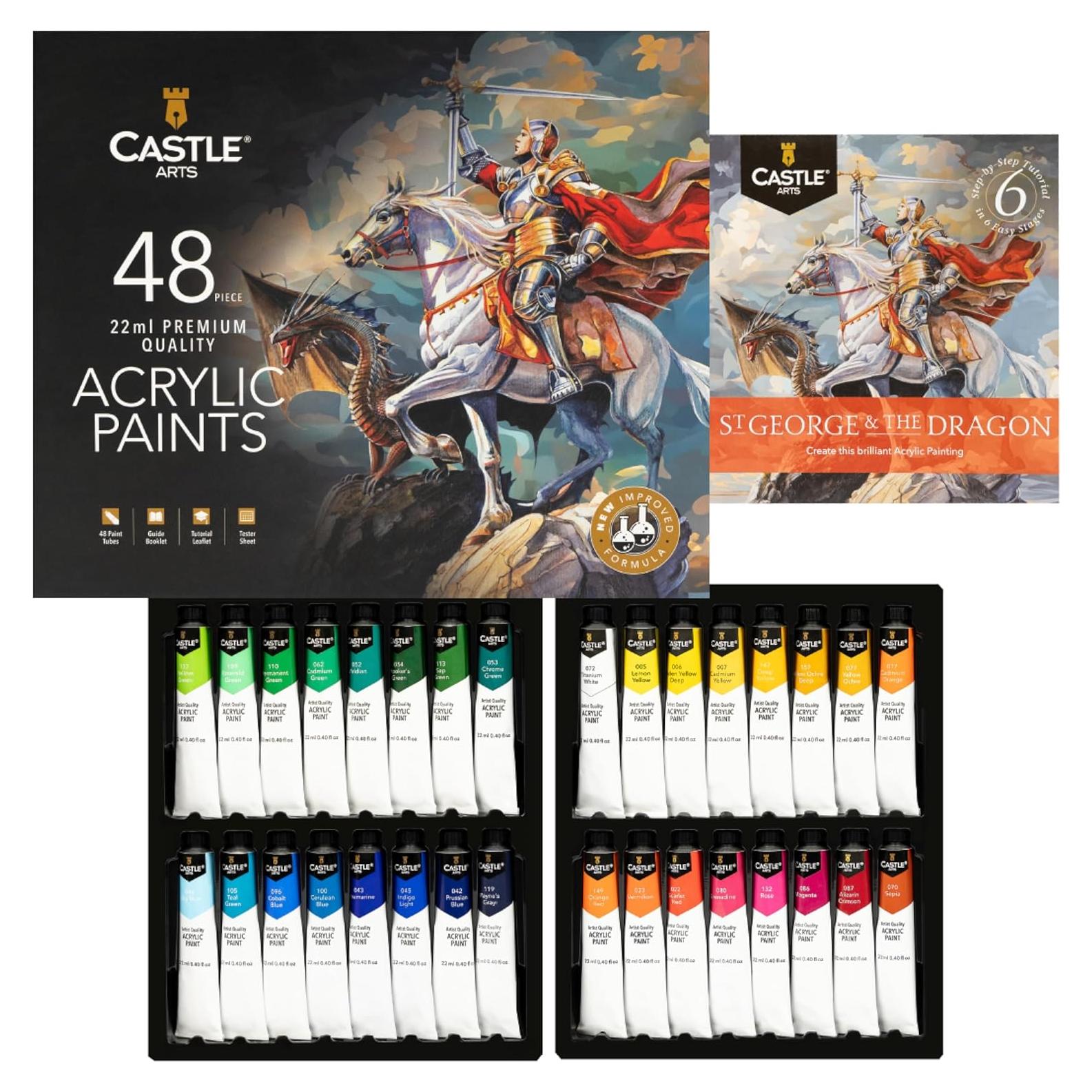 Juego de Pintura Acrílica Castle Art Supplies 48 x 22 ml - Colores Intensos