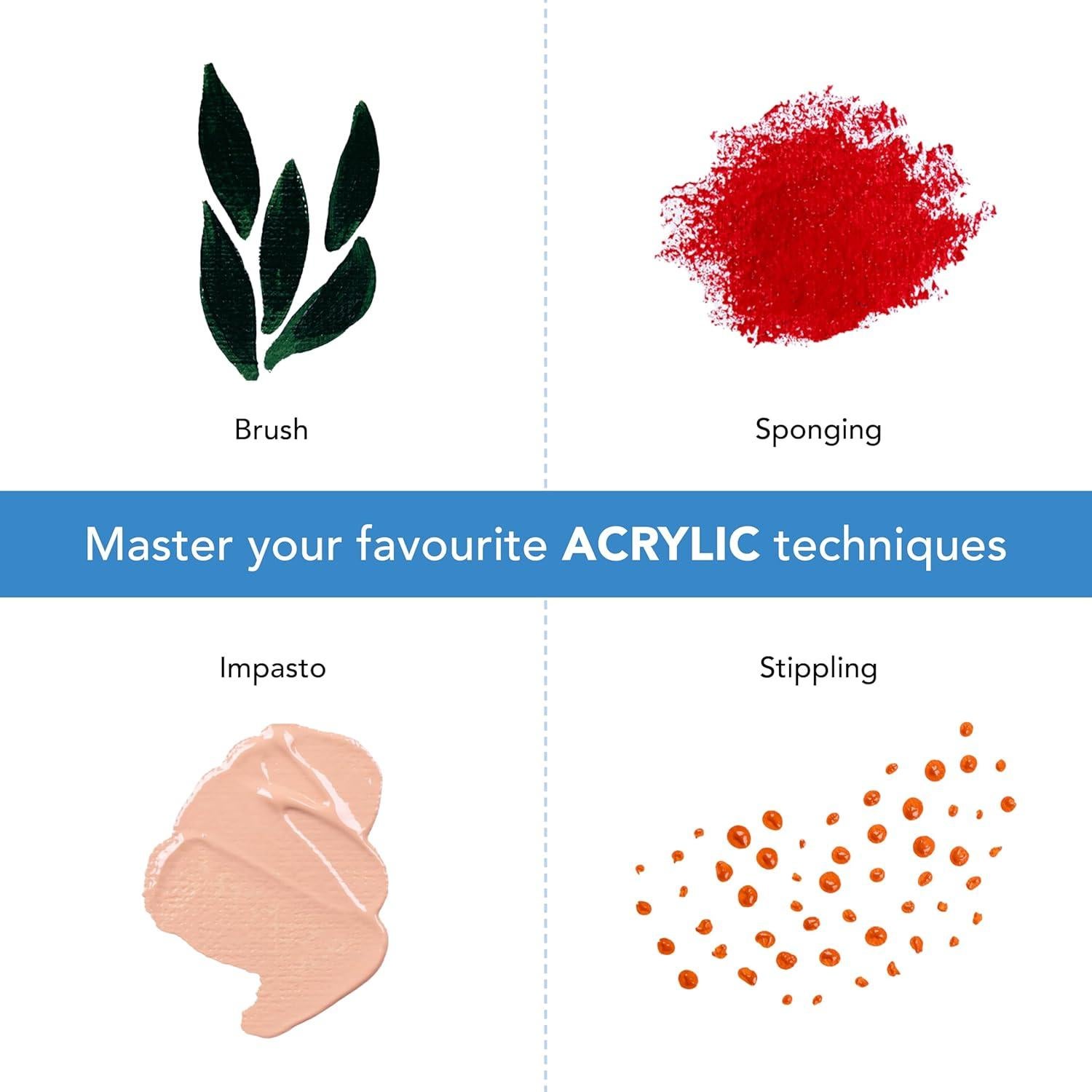 Juego de Pintura Acrílica Castle Art Supplies 48 x 22 ml - Colores Intensos