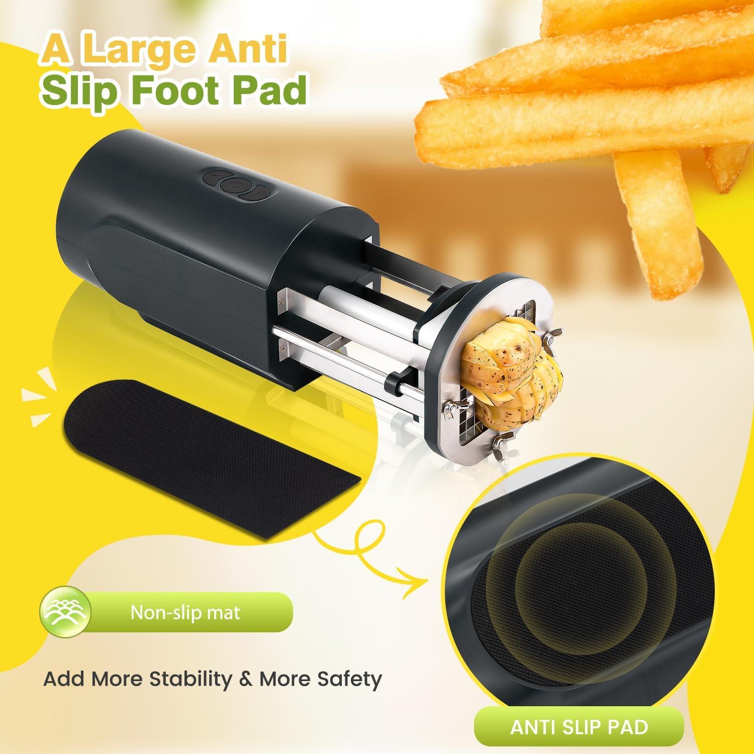 Cortadora de Papas Francesas Eléctrica Flyseago 2 Cuchillas 1.27cm 0.84cm