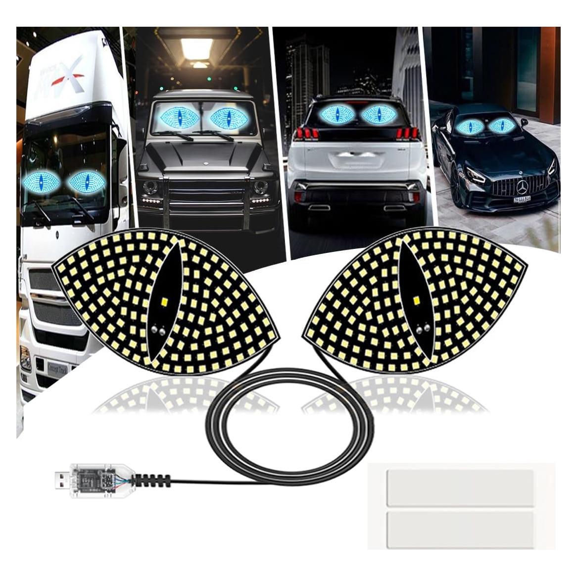 Luces Ojos Diablo LED GKKBUFF Azul Hielo 12 Modos para Autos