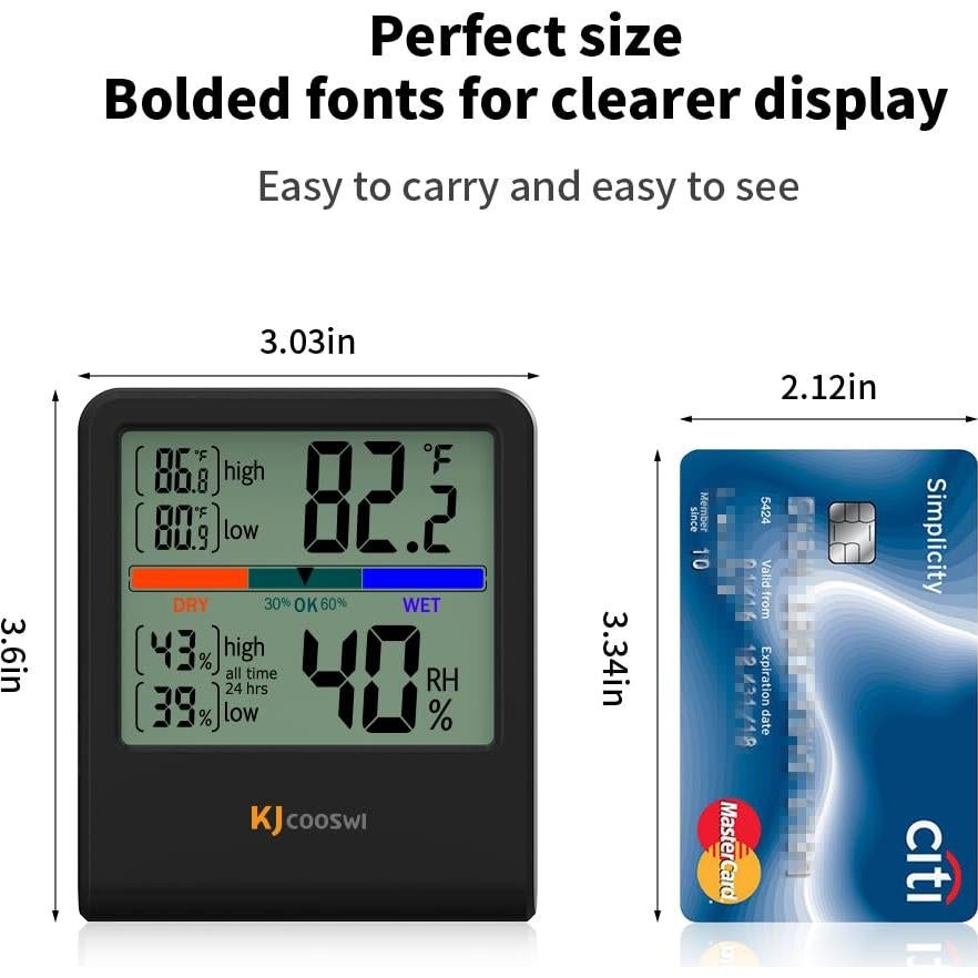 Termómetro Digital Higrómetro JINGHE GSH-MC06S-1-B Preciso