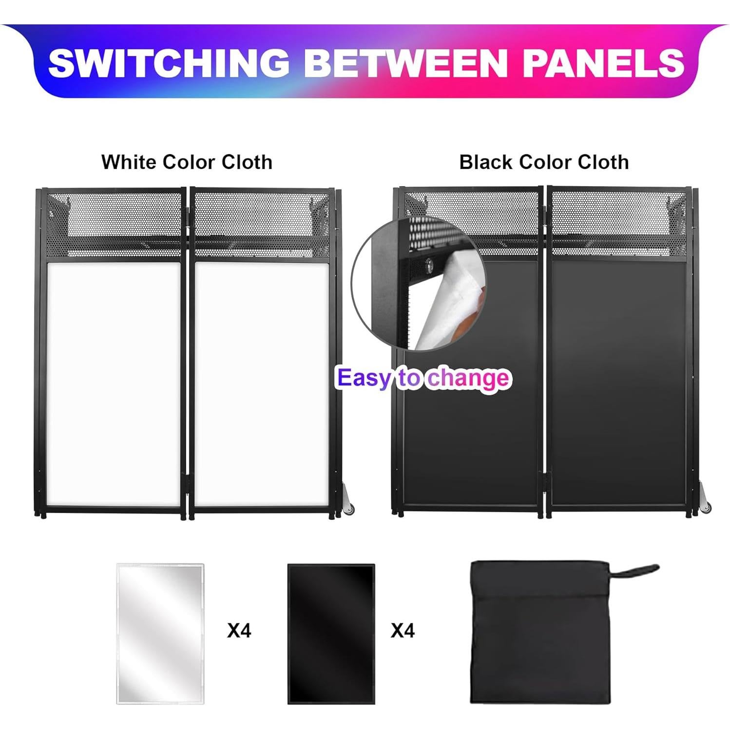 Mesa DJ Portátil Facade 104 cm x 50 cm - Estructura Metal Negra